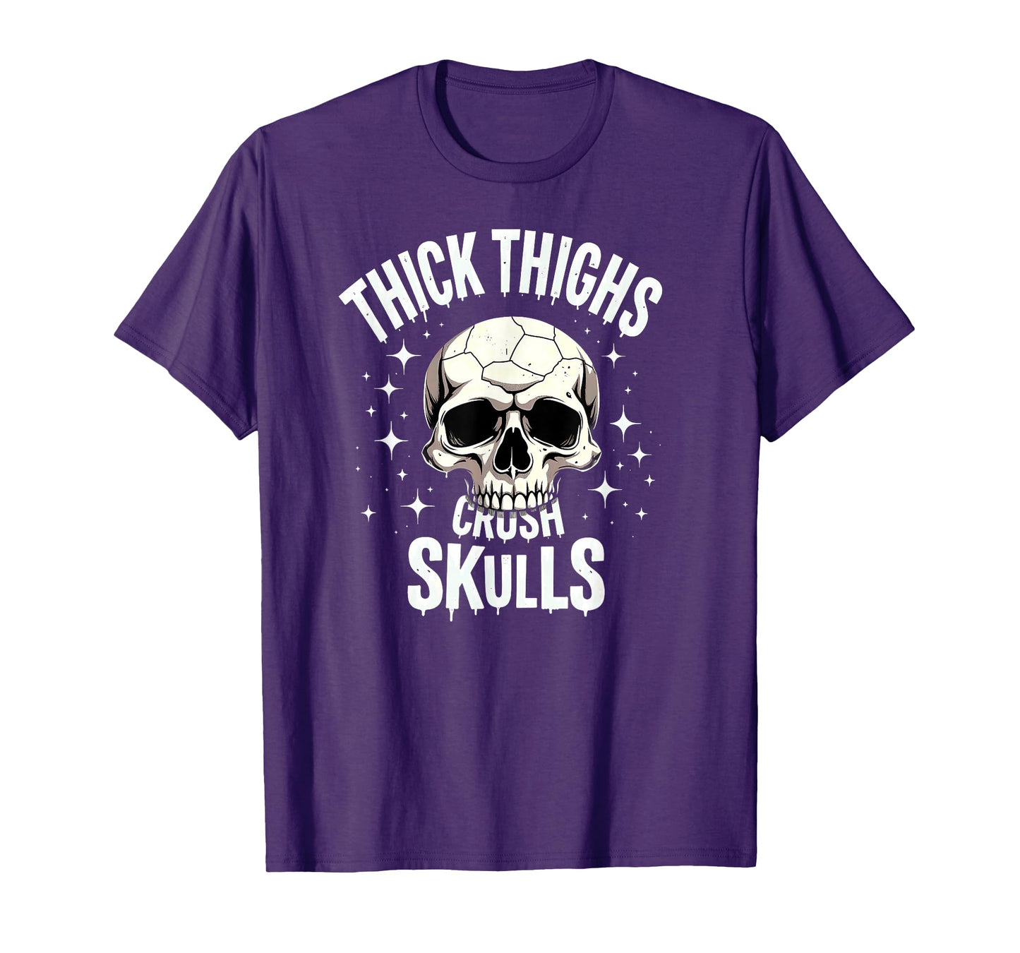 Thick Thighs Crush Skulls Skeleton Gym Halloween T-Shirt