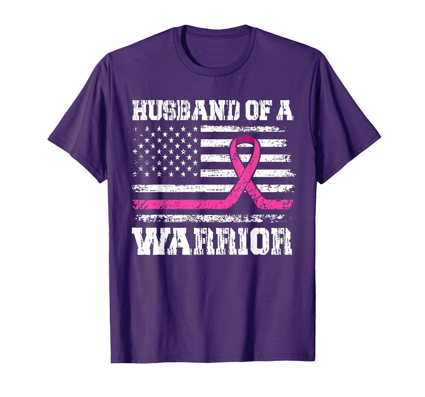 Husband Of A Warrior Breast Cancer Awareness Support Mens T-Shirt