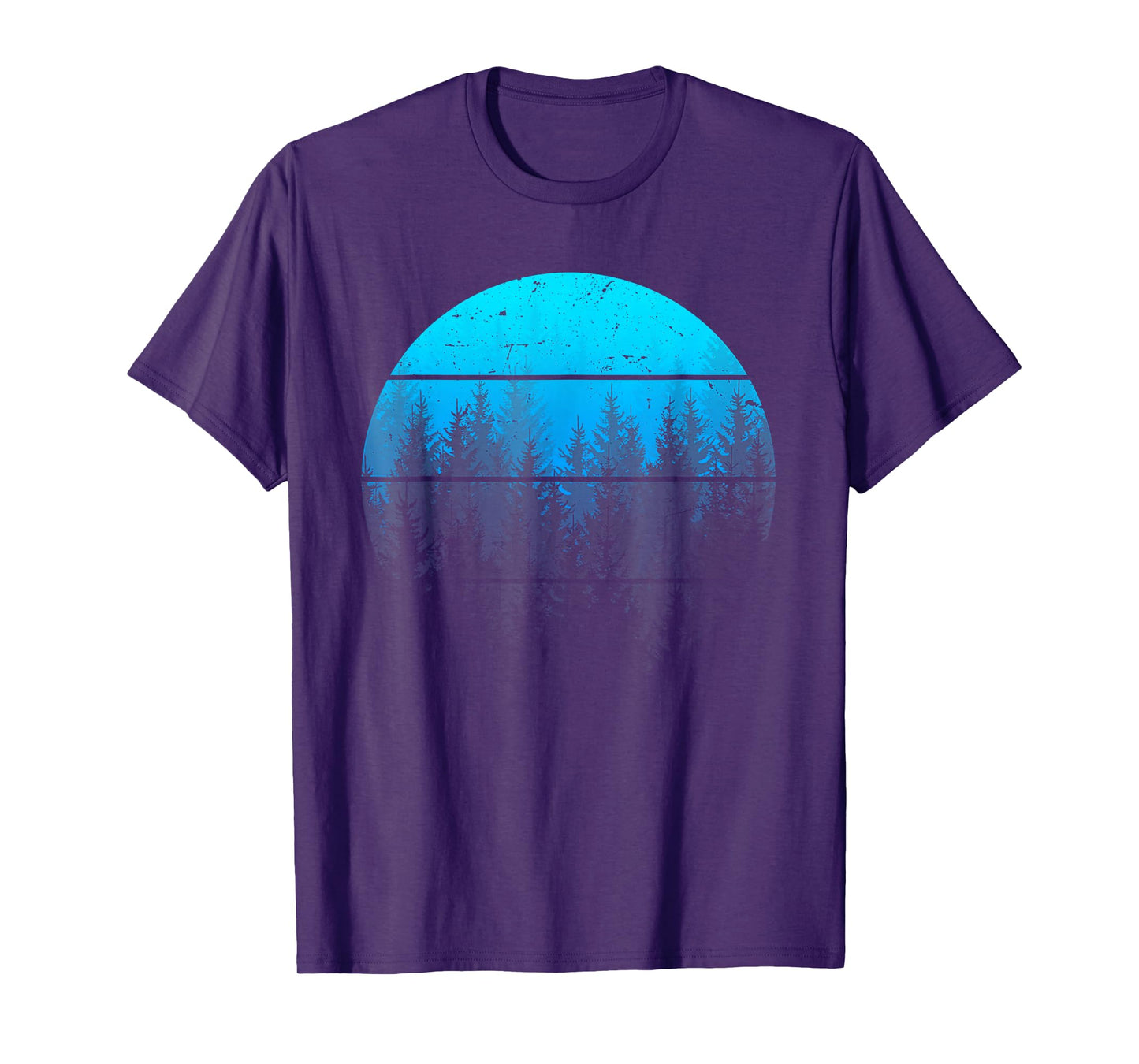 Retro Forest Trees Outdoors Nature Women Men Vintage Graphic T-Shirt