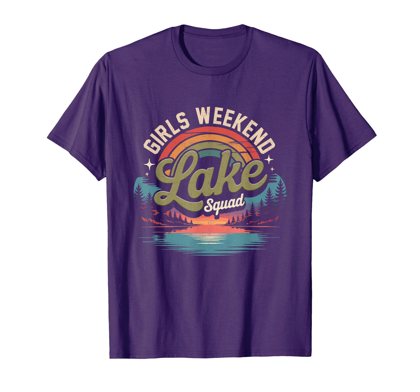 Girls Weekend Trip Daughter Sunset Lake Squad Adventure T-Shirt