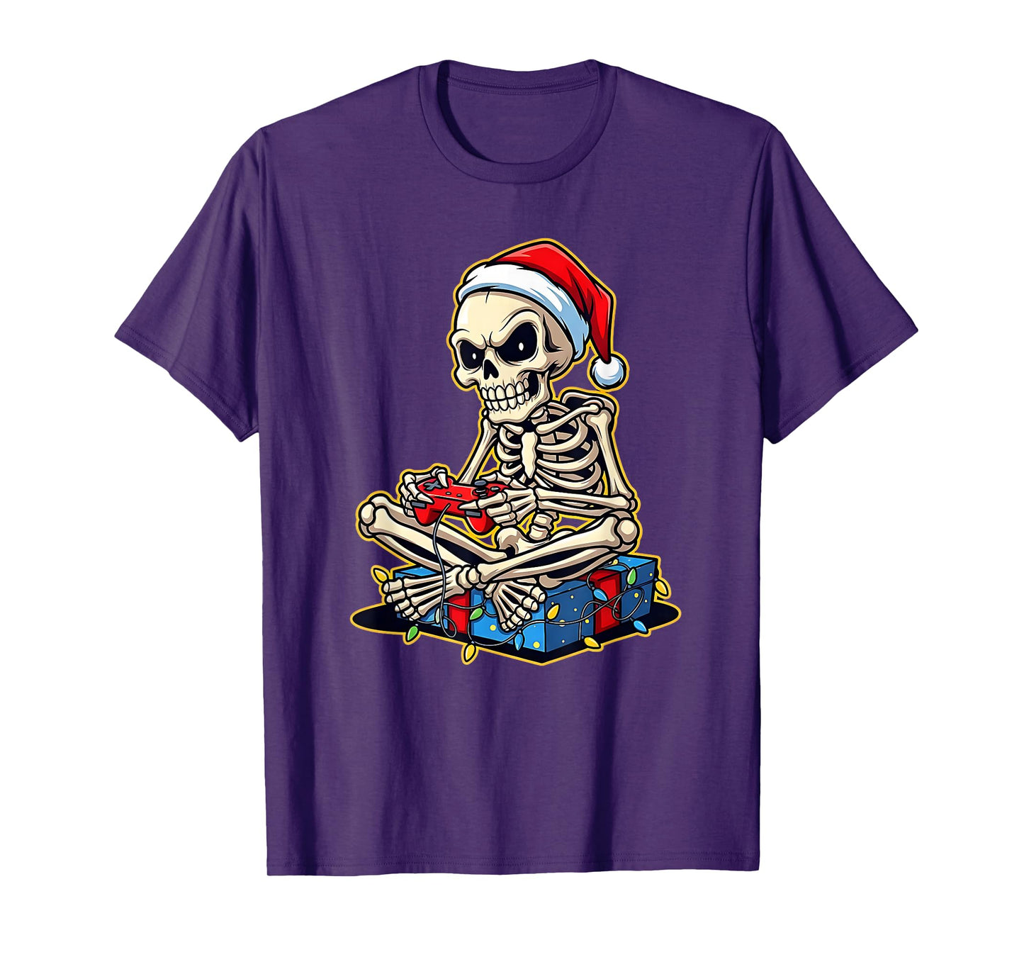 Christmas Skeleton Gamer Video Gaming Funny Skeleton T-Shirt