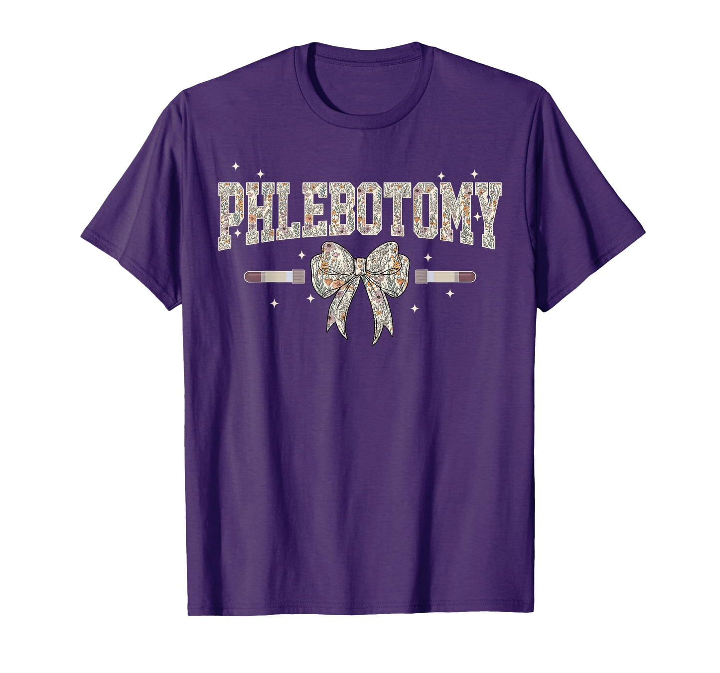 Wildflower Phlebotomy Coquette Bow Phlebotomist Tech Phleb T-Shirt