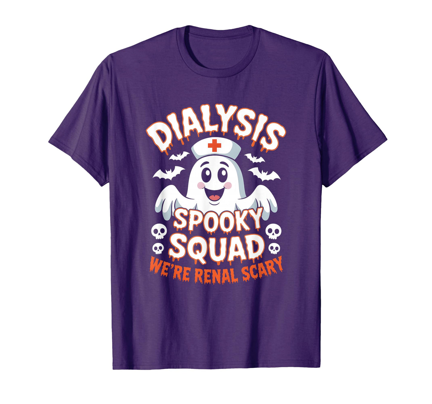Halloween Dialysis Squad Nurse Tech Boo Crew Pumpkins T-Shirt