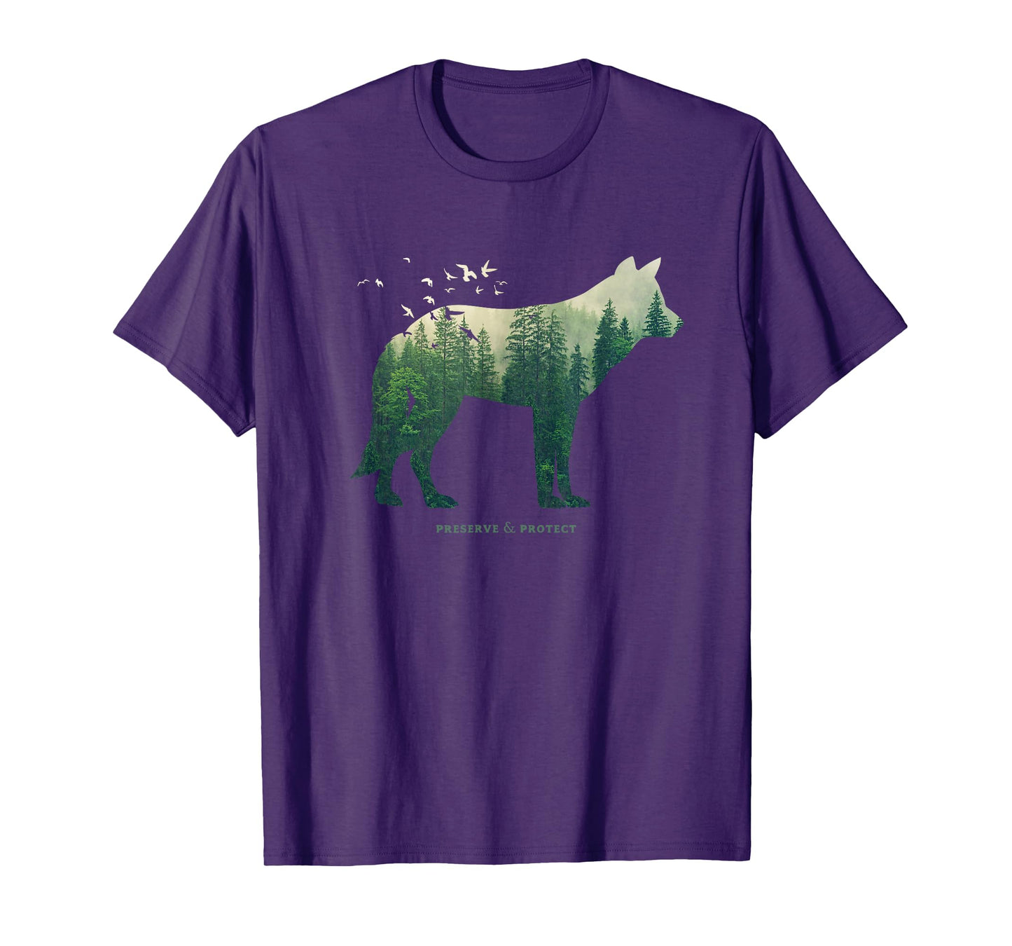Preserve & Protect Environmental Protection Climate Protection Wolf Silhouette T-Shirt