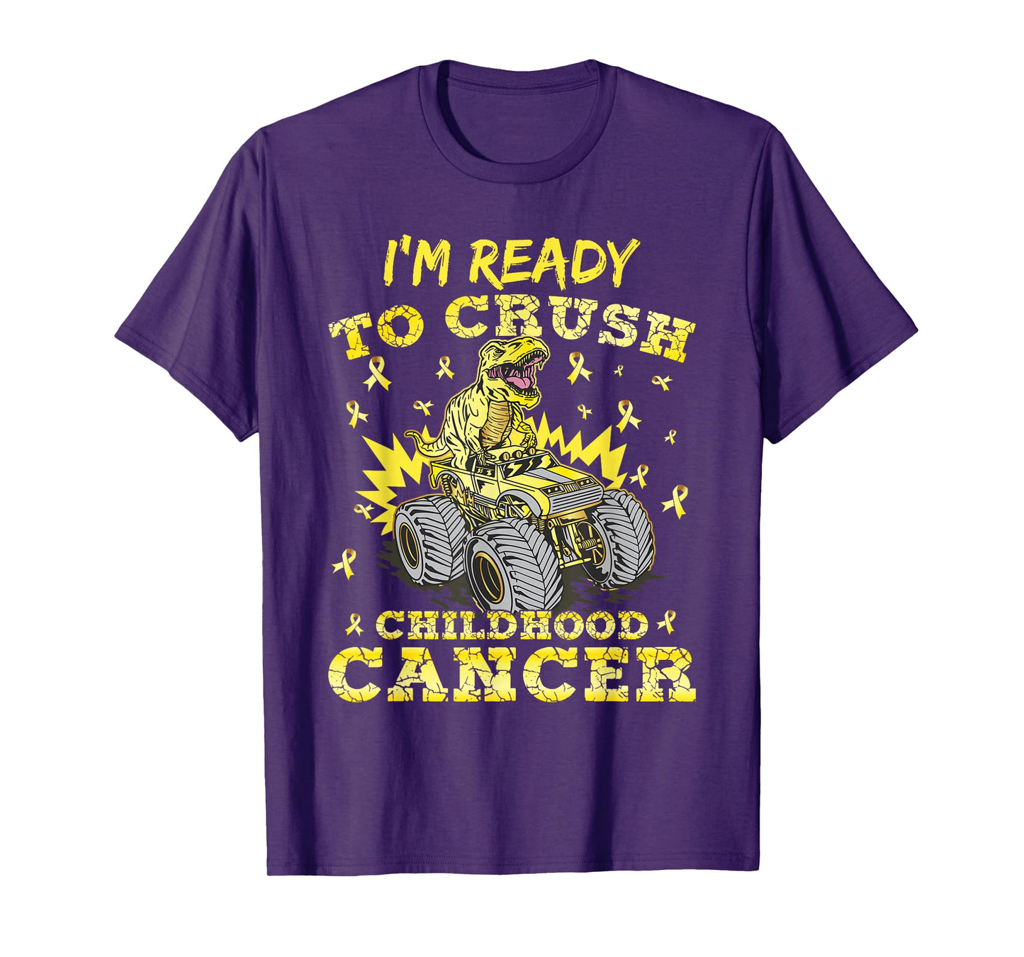 Childhood Cancer T Rex I'm Ready To Crush Childhood Cancer T-Shirt
