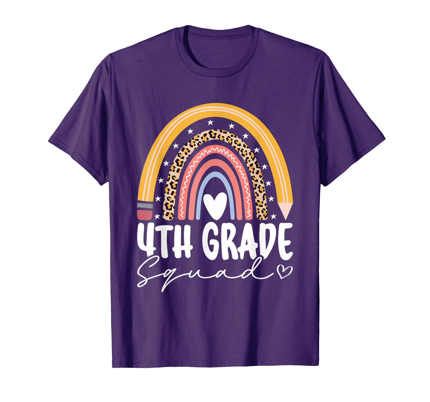 Back To School Rainbow 4th Fourth Grade Squad For Teachers T-Shirt
