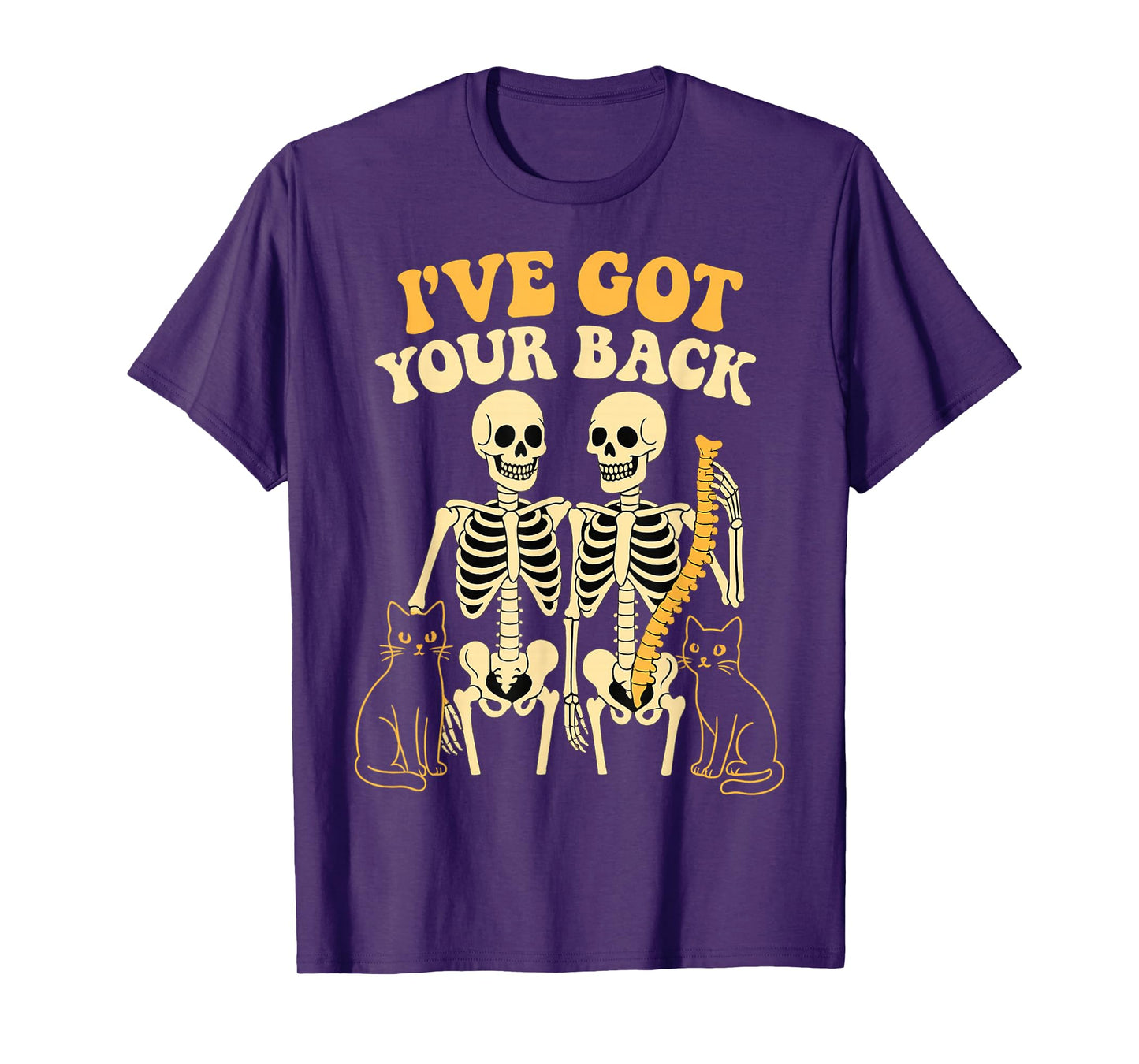 Skeletons with Cats I've Got Your Back Design for Pet Lovers T-Shirt