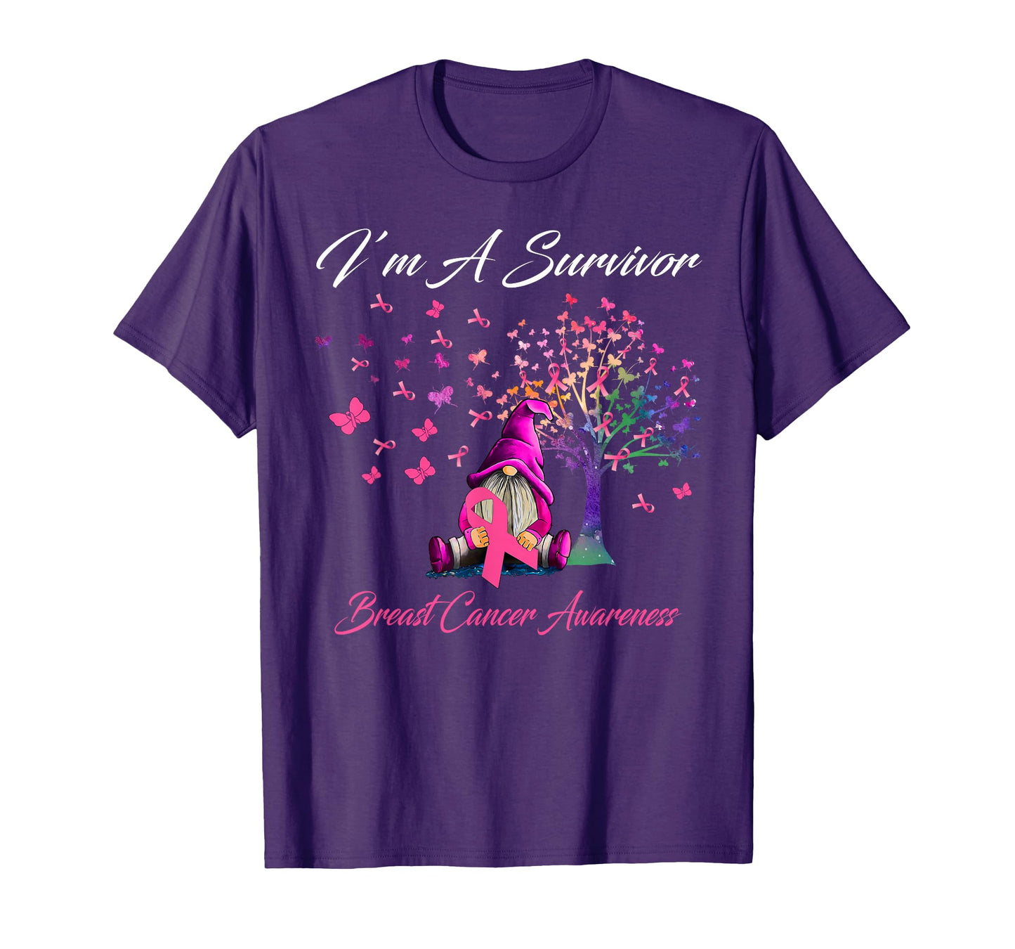 Funny Gnomes I'm A Survivor Breast Cancer Awareness T-Shirt