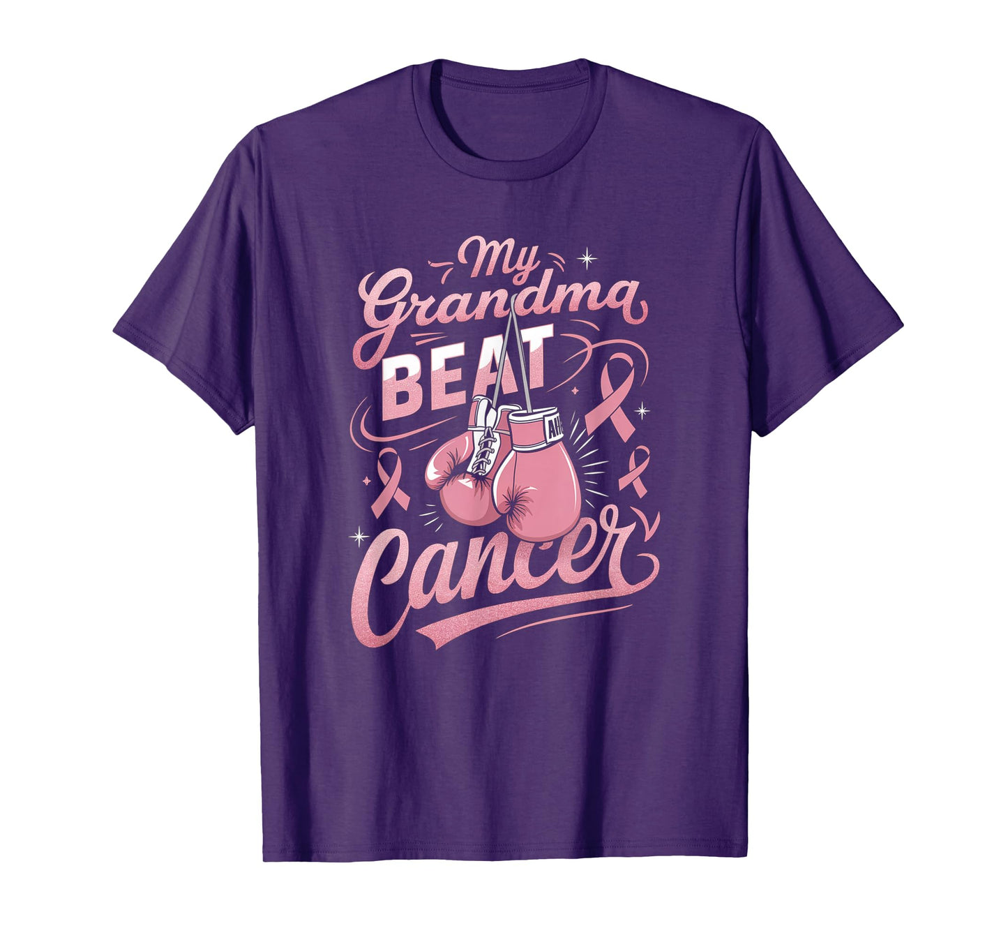 My Grandma Beat Cancer Support Breast Cancer Awareness T-Shirt