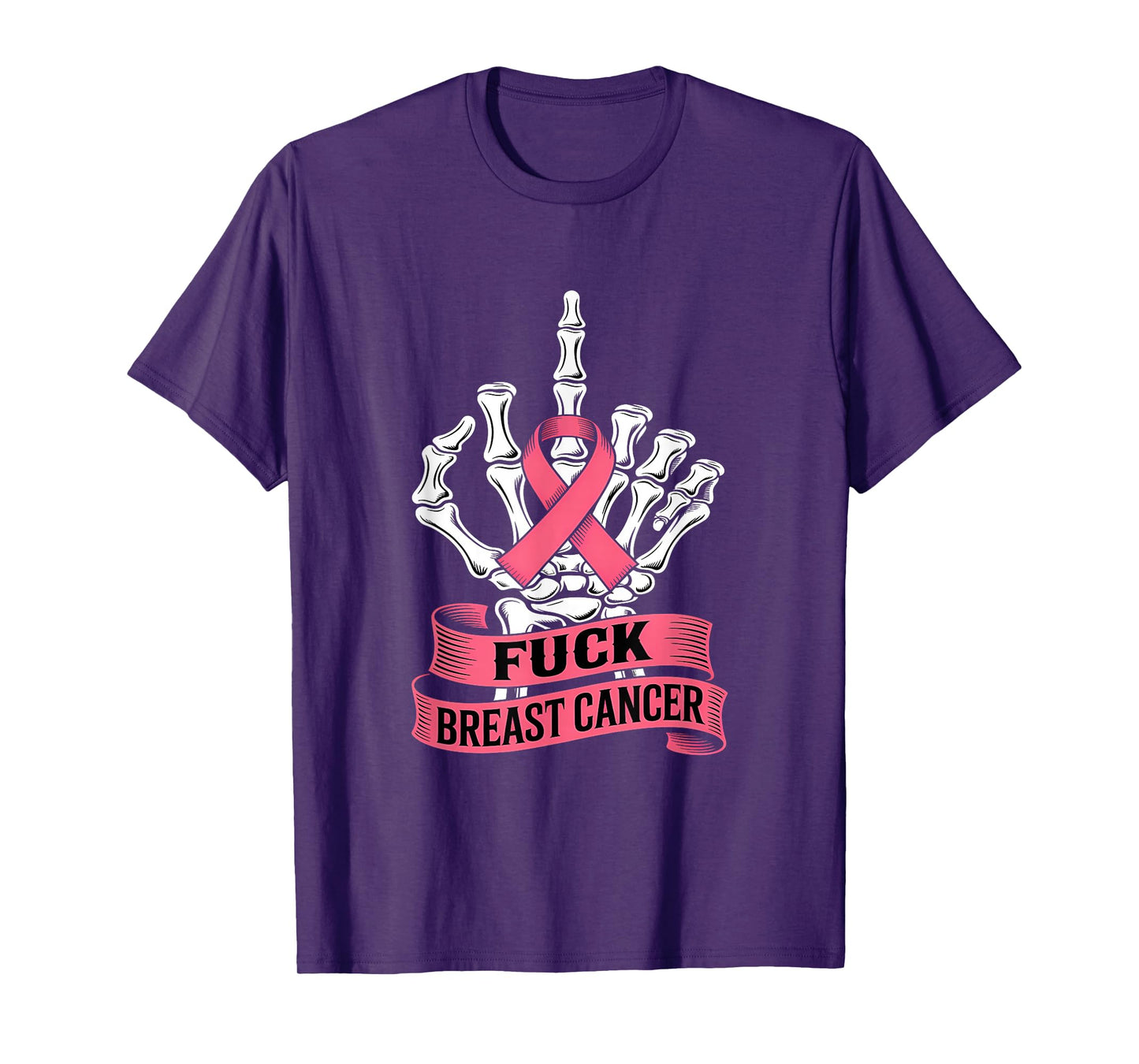 Skeleton Hand Fuck Pink Funny Breast Cancer Awareness Gifts T-Shirt
