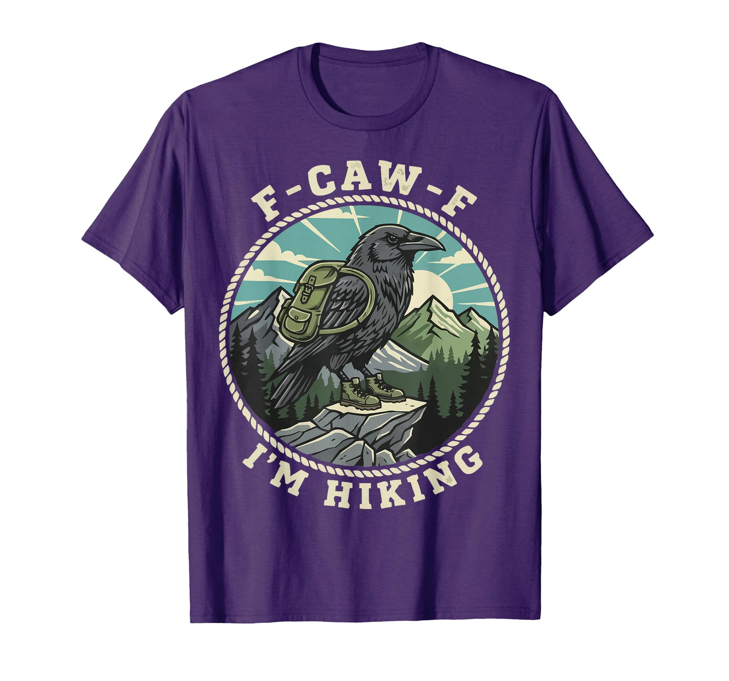 F-CAW-F I'm Hiking Crow Raven Trails Hike Backpacking T-Shirt