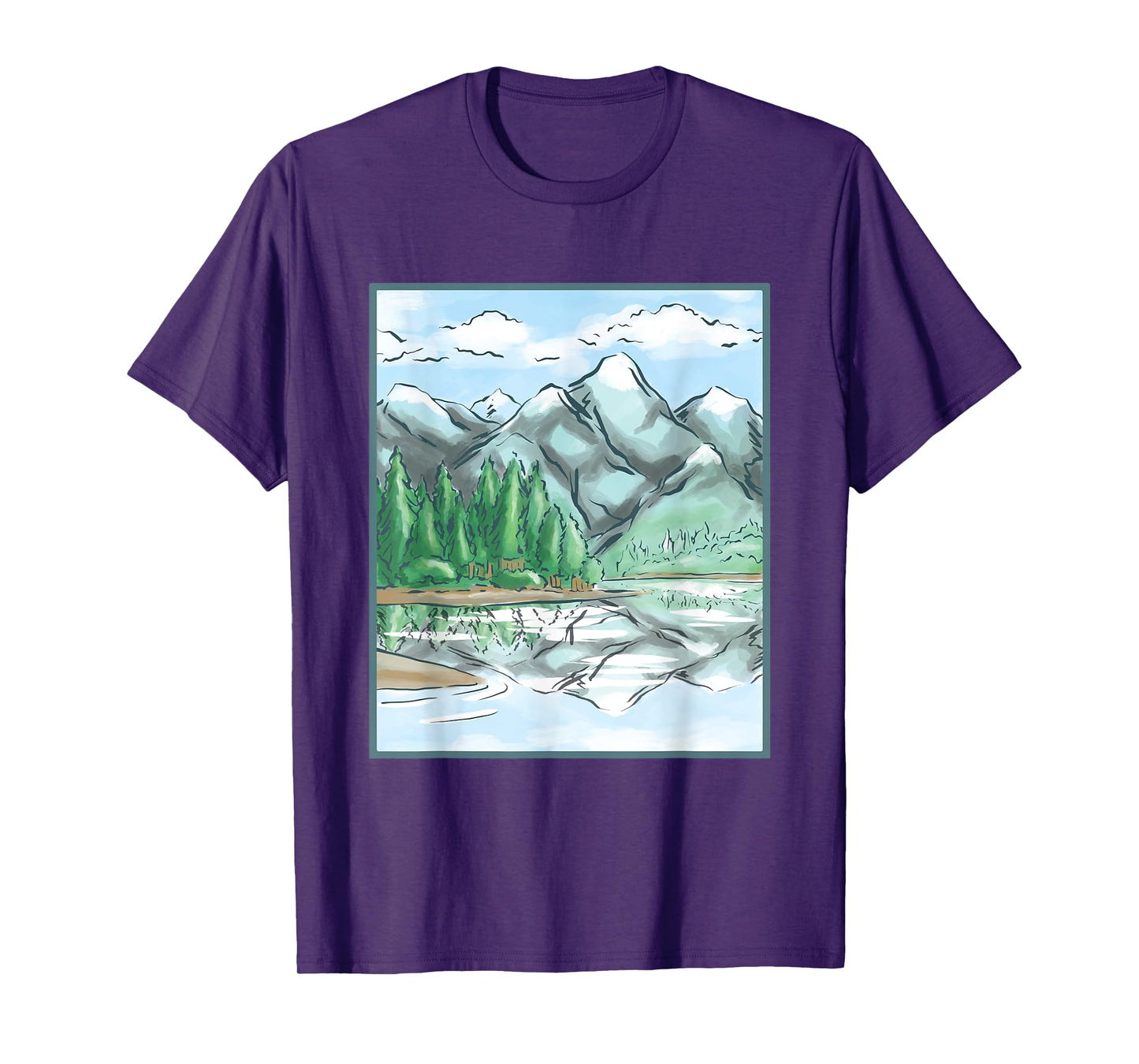 Nature Forest Lake Mountain Landscape T-Shirt