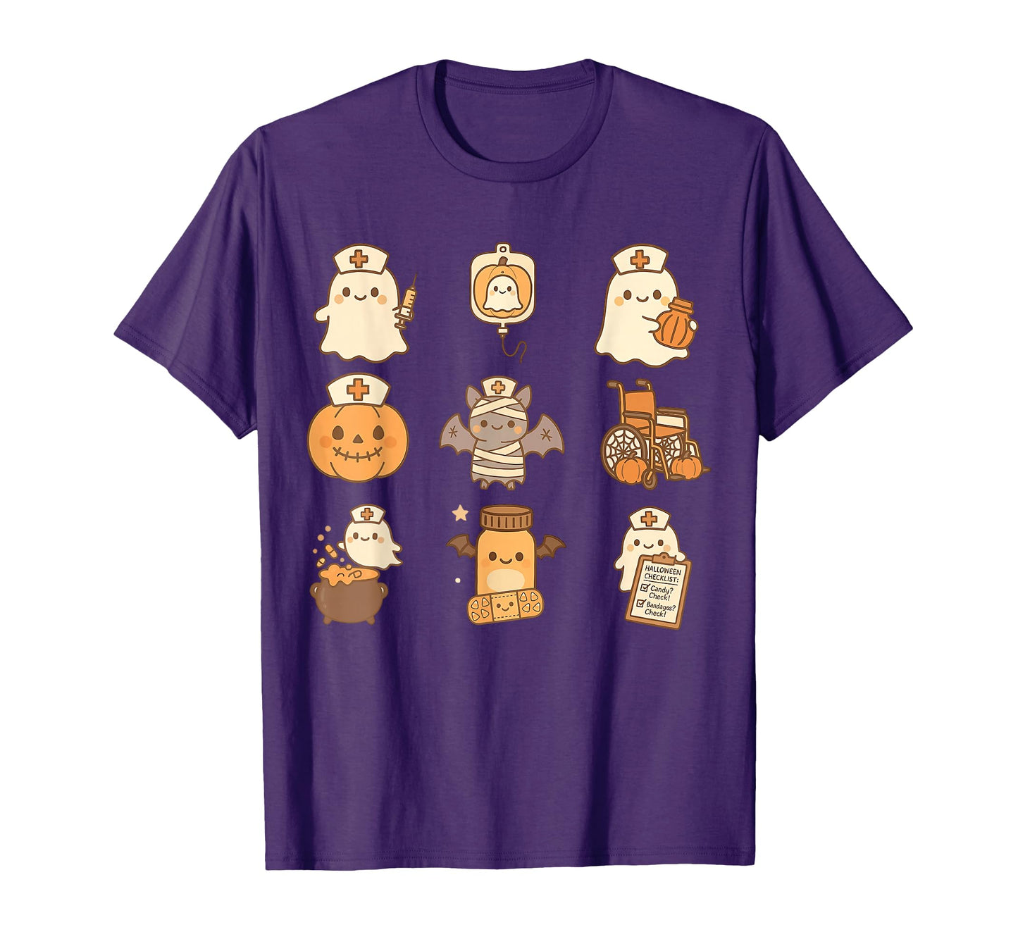 Ghost Healthcare Worker Nurse Halloween Cute Nurse T-Shirt