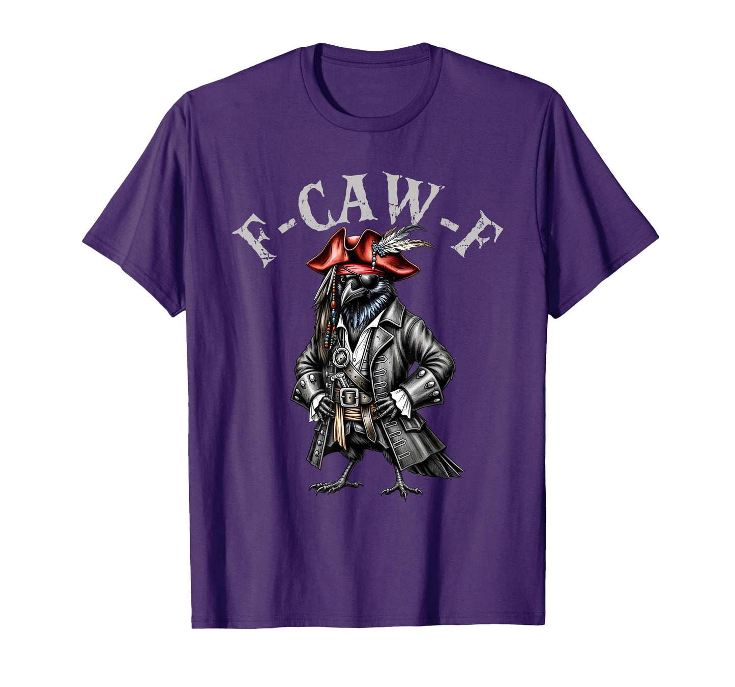 Funny Pirate Crow F-CAW-F Bird Humor Graphic for Adult T-Shirt