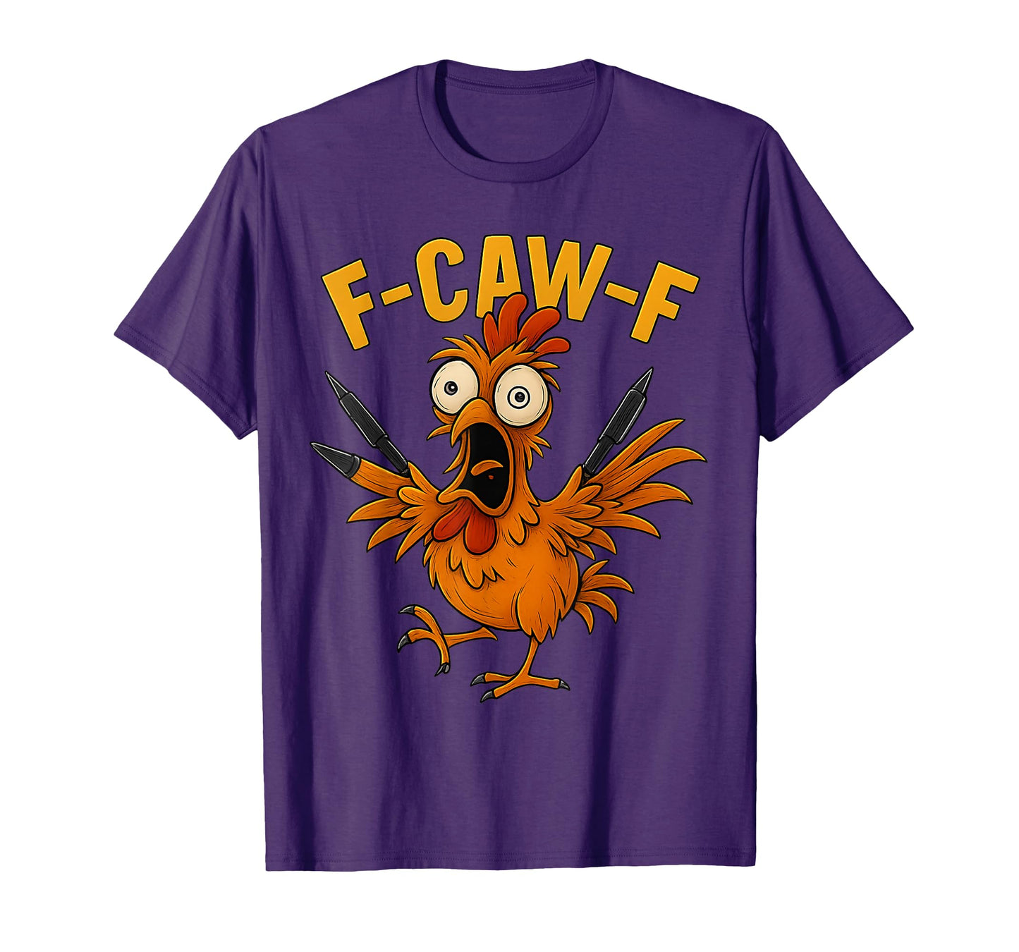 Funny F-Caw-F Chicken FCAWF, Quote Rooster Meme, Halloween T T-Shirt