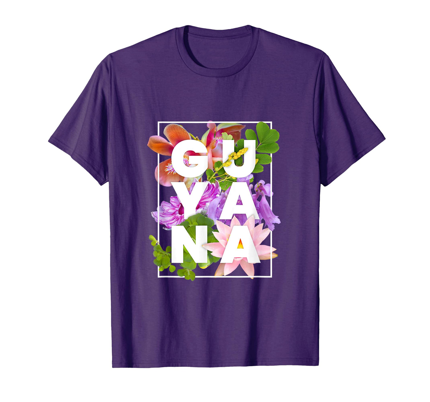 Flowers of Guyana Word Art - Guyanese Pride T-Shirt