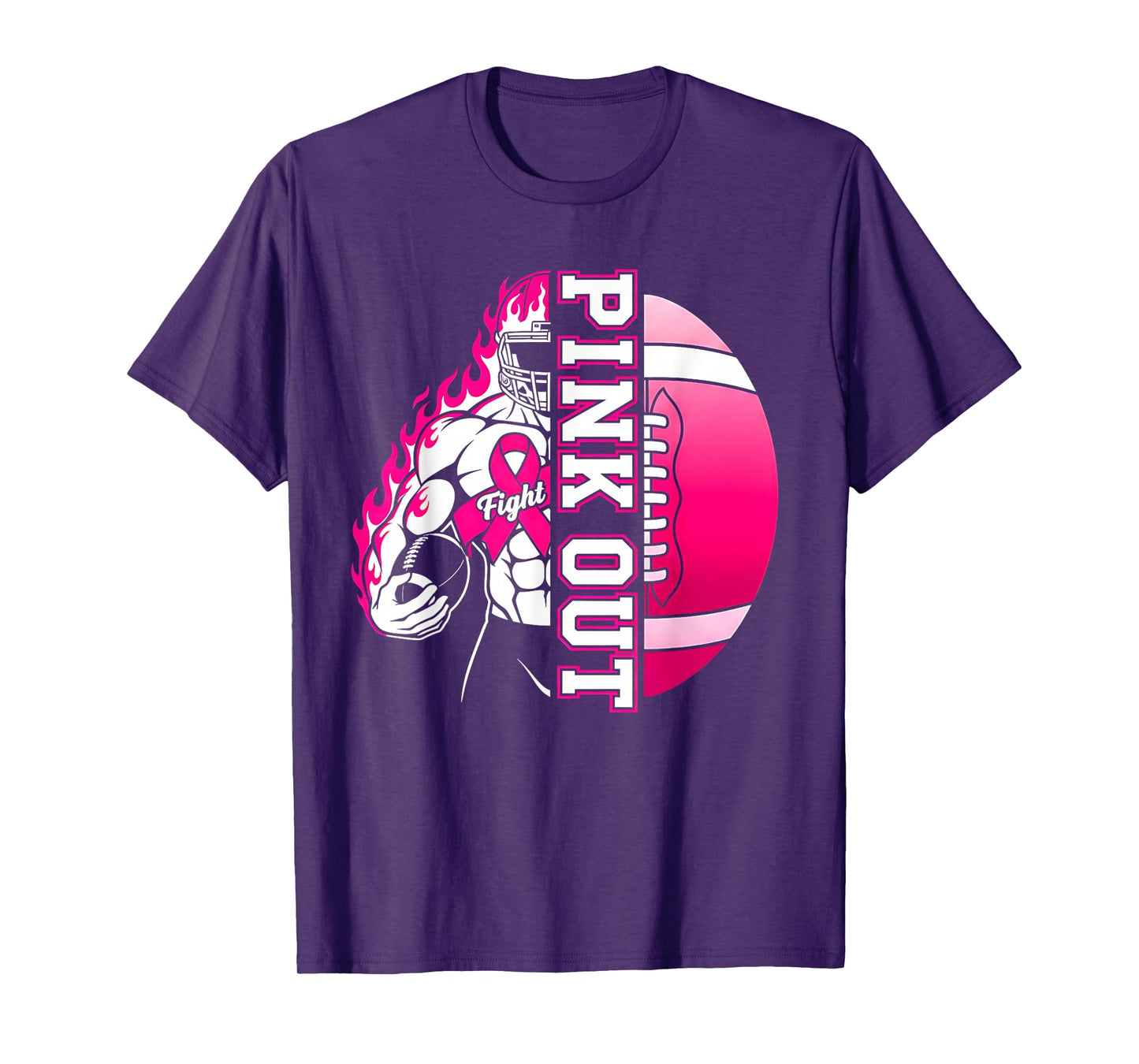 Football Pink Out Shirt Breast Cancer Awareness Month T-Shirt