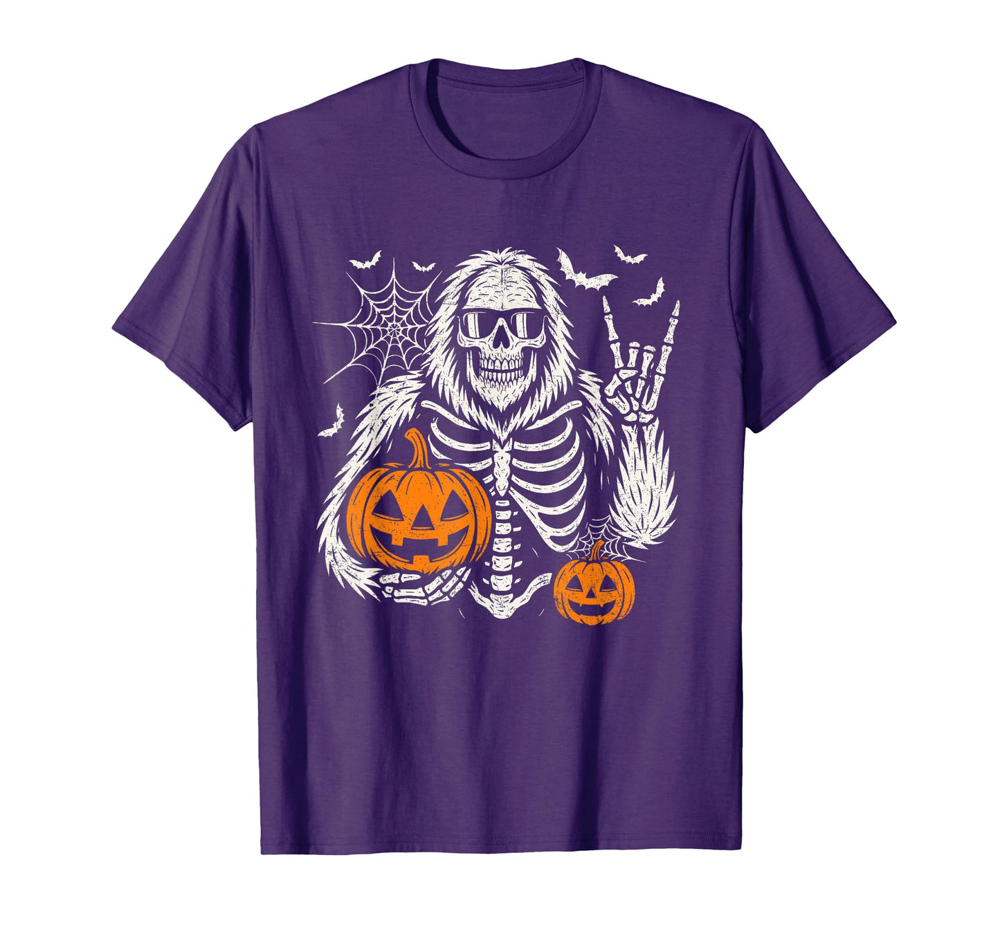 Spooky Skeleton Bigfoot Jack O Lantern Halloween Pumpkins T-Shirt