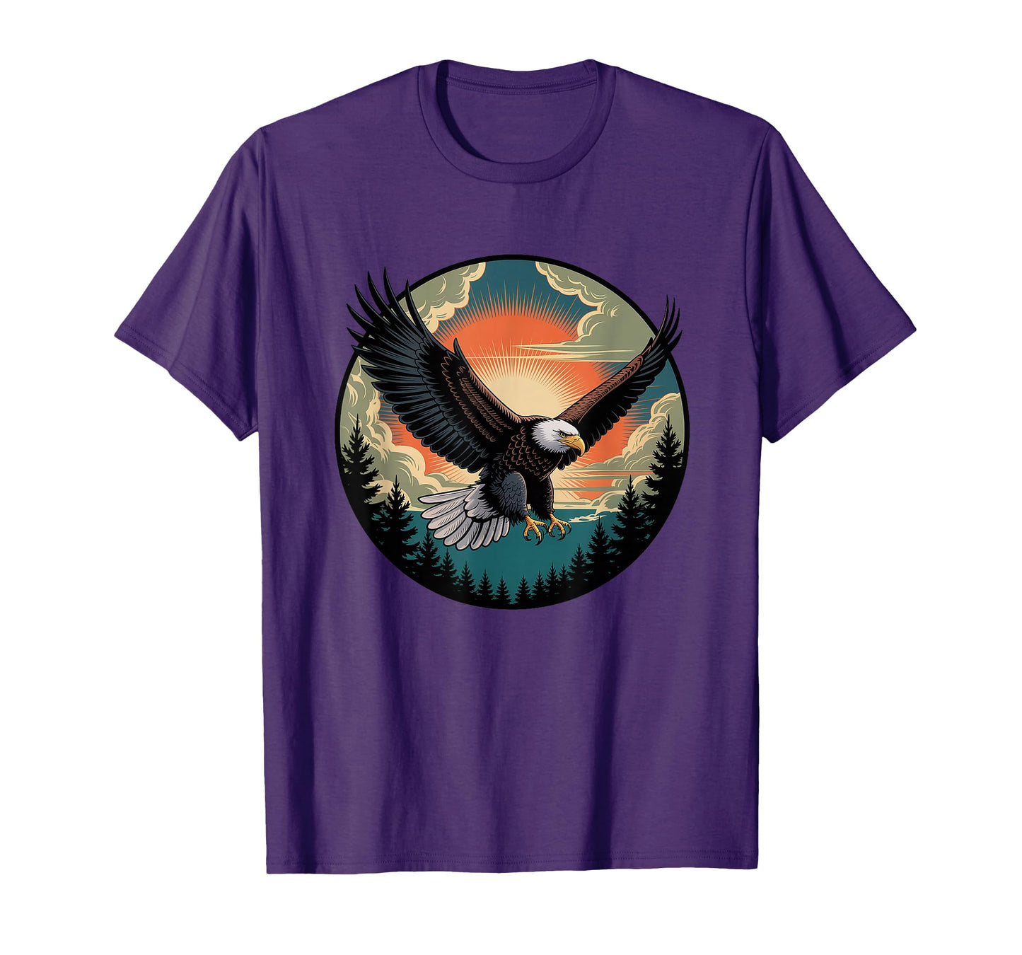Eagle Sunset T-Shirt - Patriotic Soaring Bird Natur T-Shirt