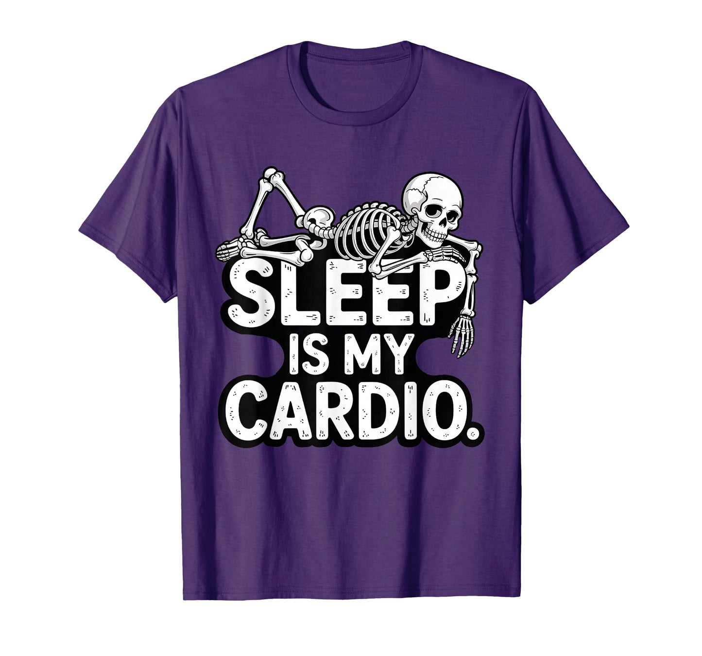 Sleep is My Cardio Halloween Sleeping Skeleton Sarcastic Gym T-Shirt