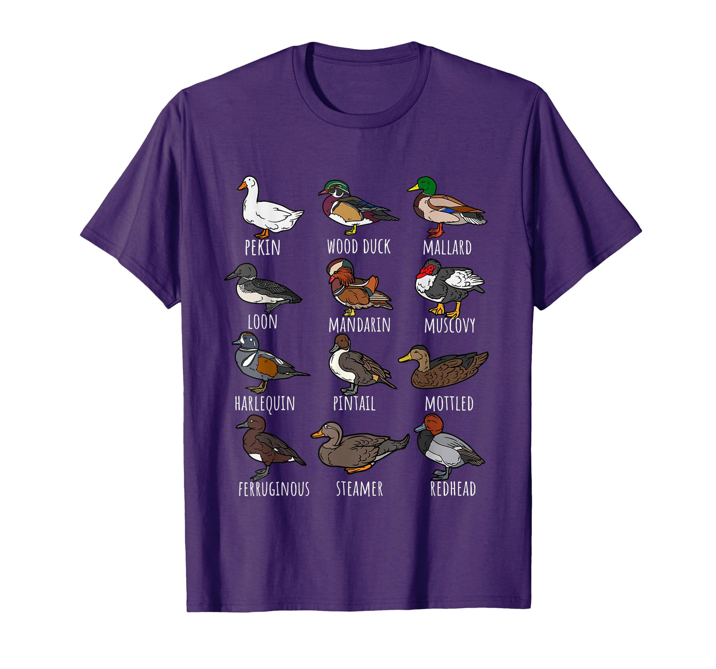 Cute Duck Waterfowl Animal Species Types,Duck Wildlife Lover T-Shirt