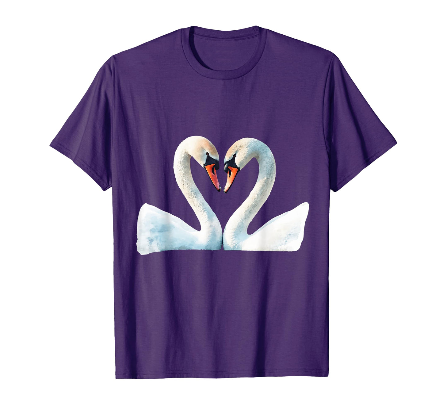 Romantic Swan Couple Heart Shape Love T-Shirt