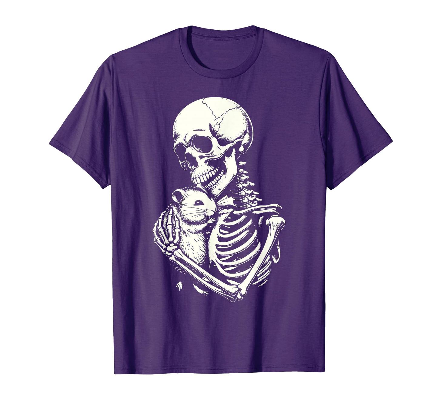 Skeleton Hugging Hamster Halloween T-Shirt