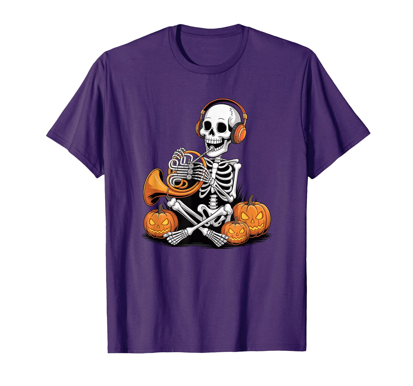 Halloween Skeleton French Horn Hornist T-Shirt