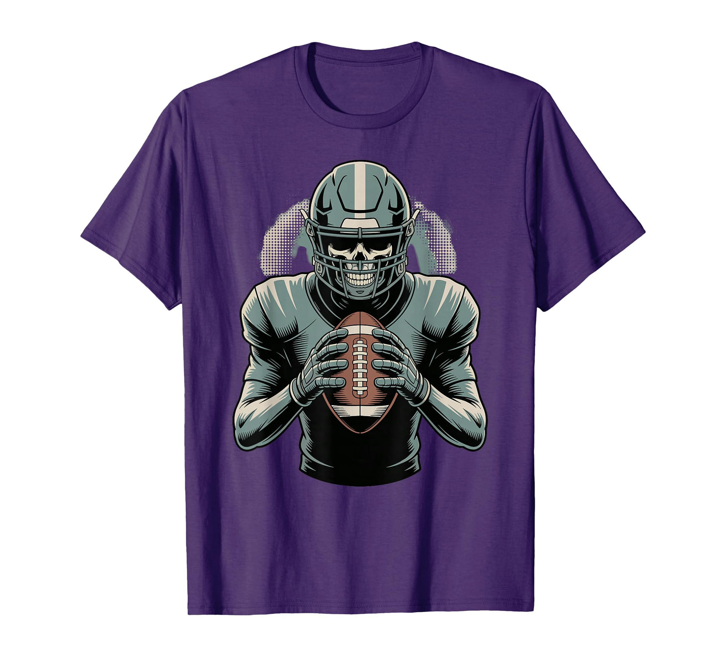 Skeleton Football Player Quarterback Game Day T-Shirt