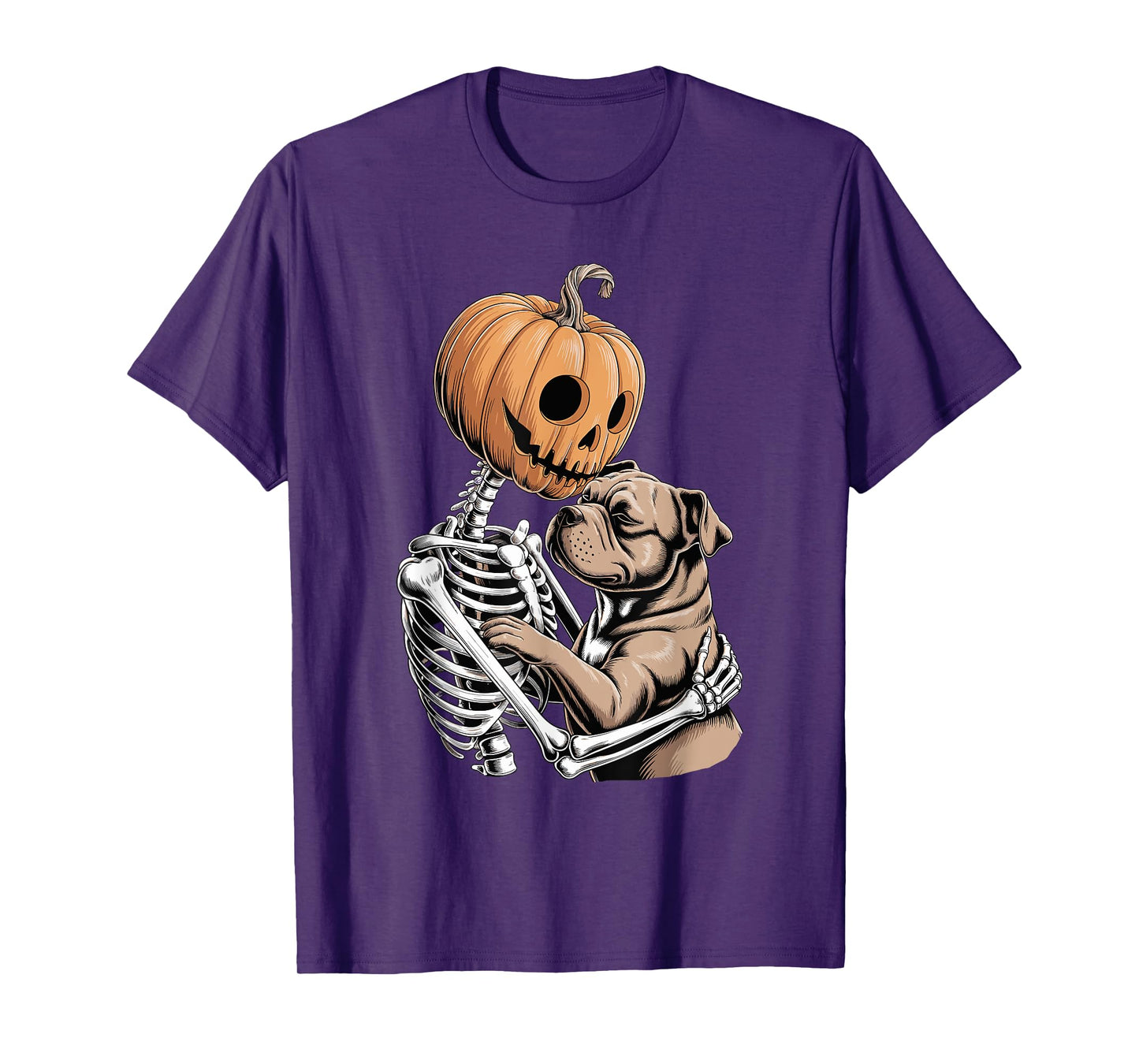 Halloween Skeleton Staffordshire Bull Terrier Staffy T-Shirt