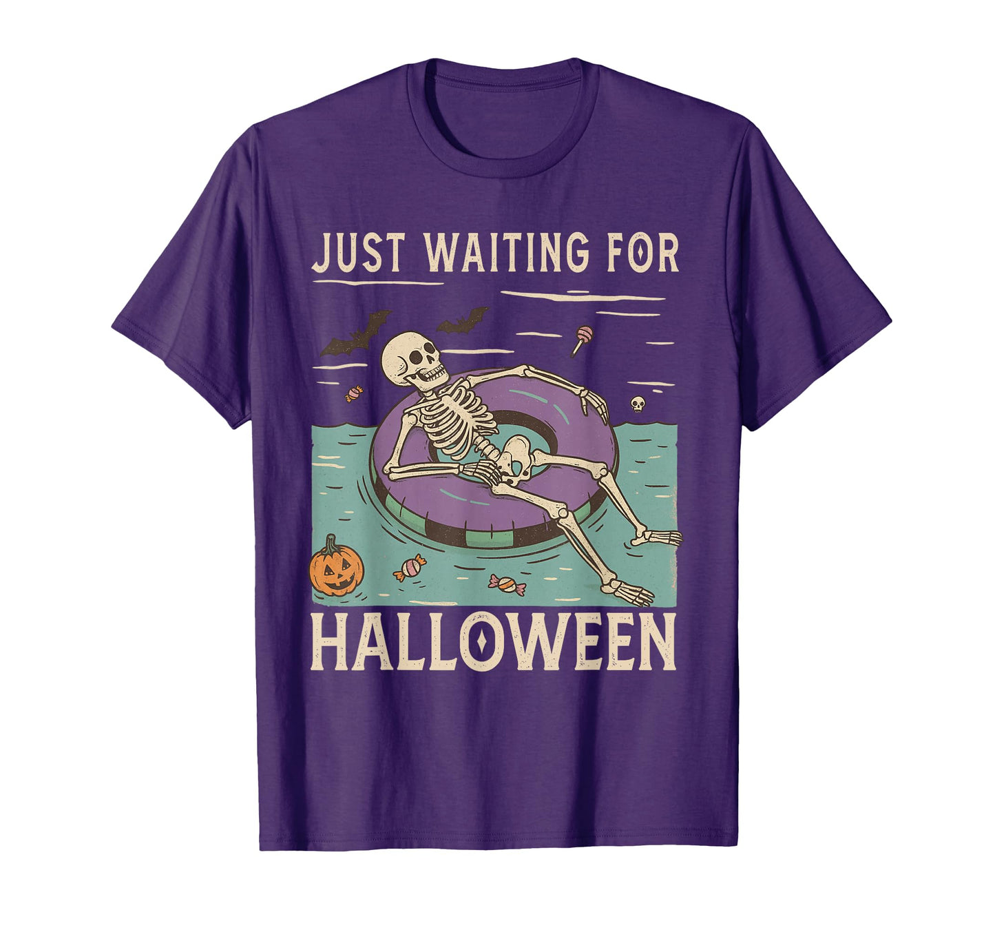 Spooky Summer Skeleton Just Waiting for Halloween T-Shirt