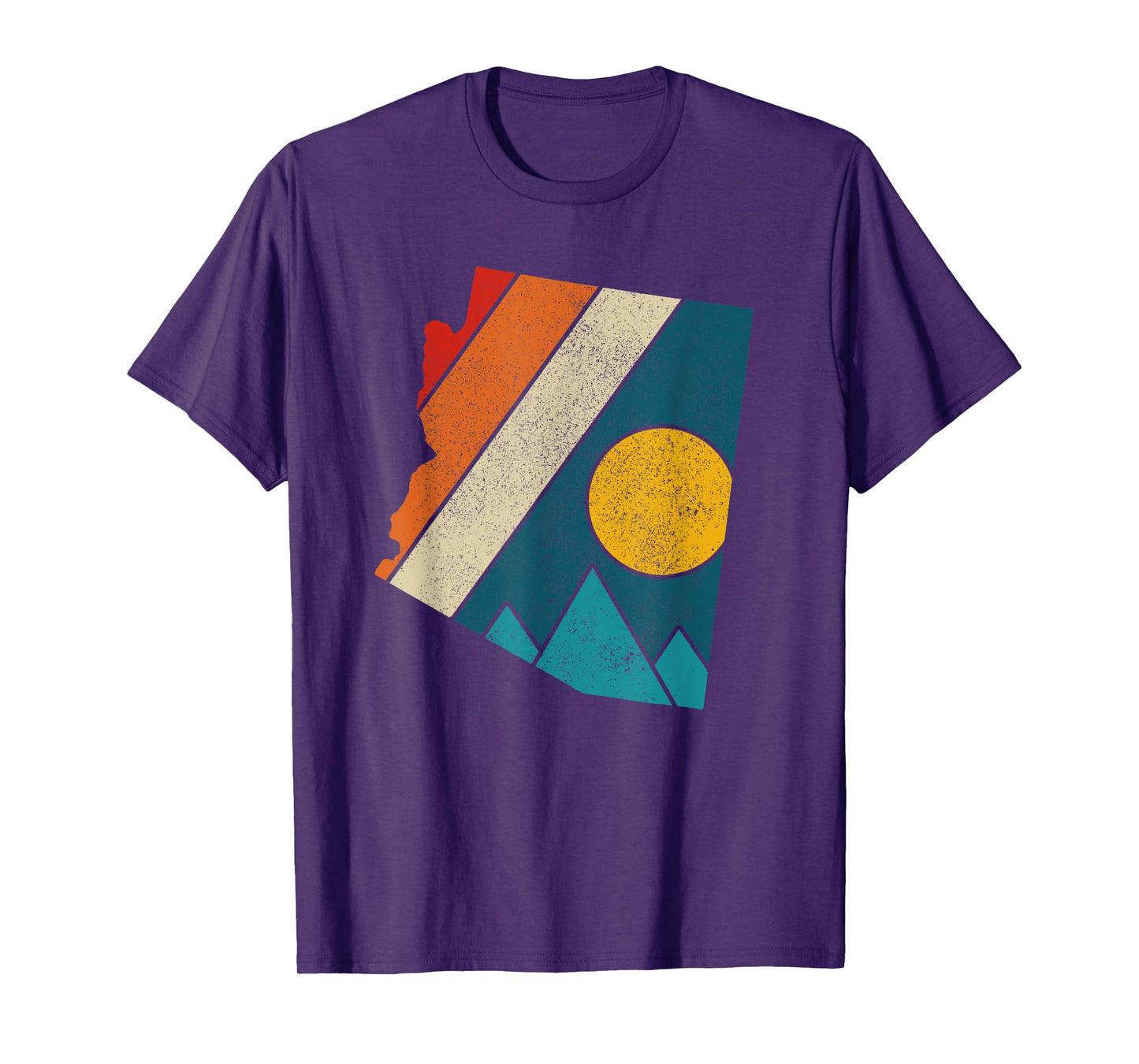 Arizona Vintage State Map Mountains Hikers Camping Gift T-Shirt