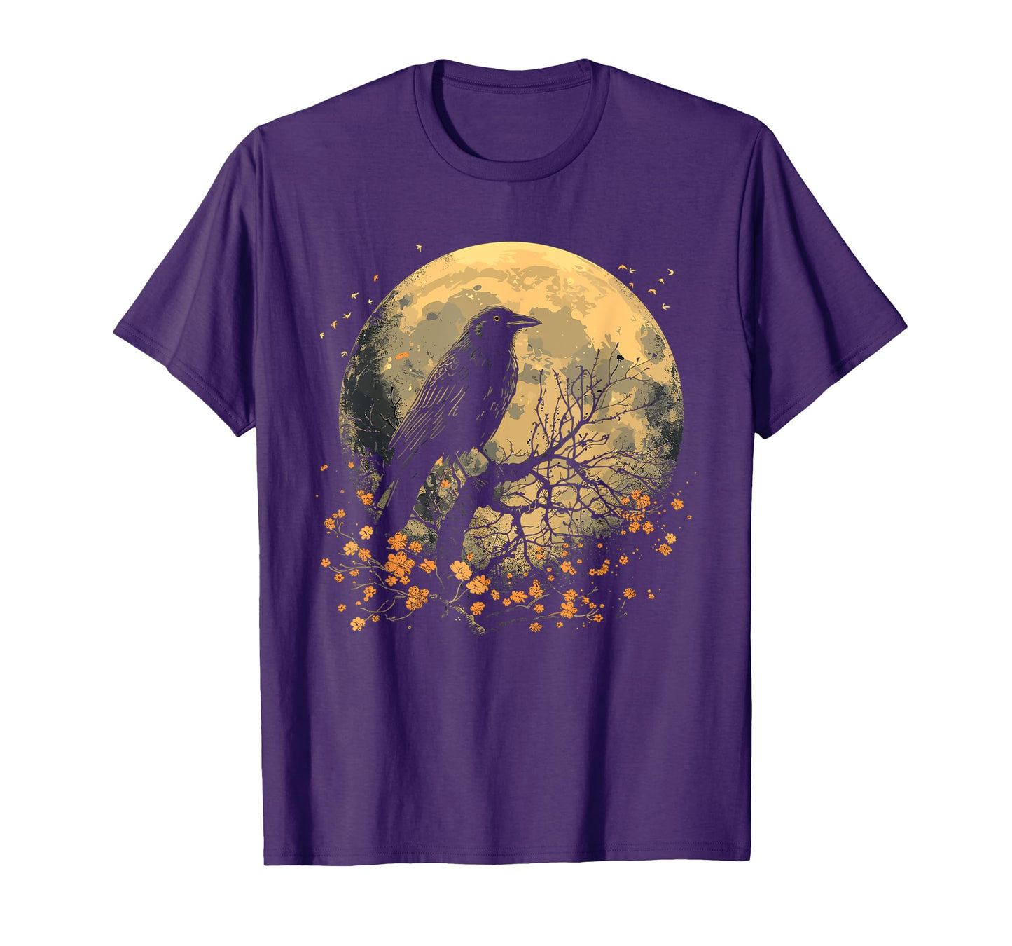 Black Raven Nature Art Crow Moon T-Shirt