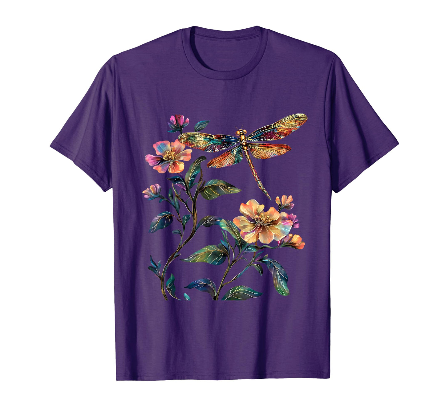 Dragonfly Flower Insect Lover T-Shirt