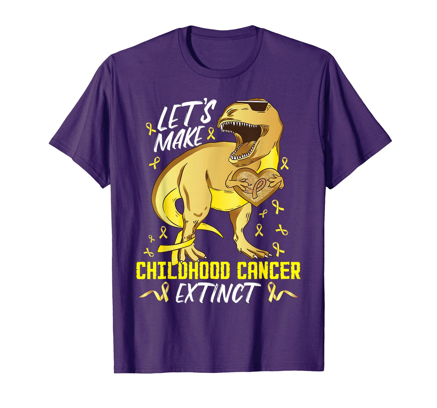 Childhood Cancer Awareness Toddler Dinosaur Childhood Cancer T-Shirt