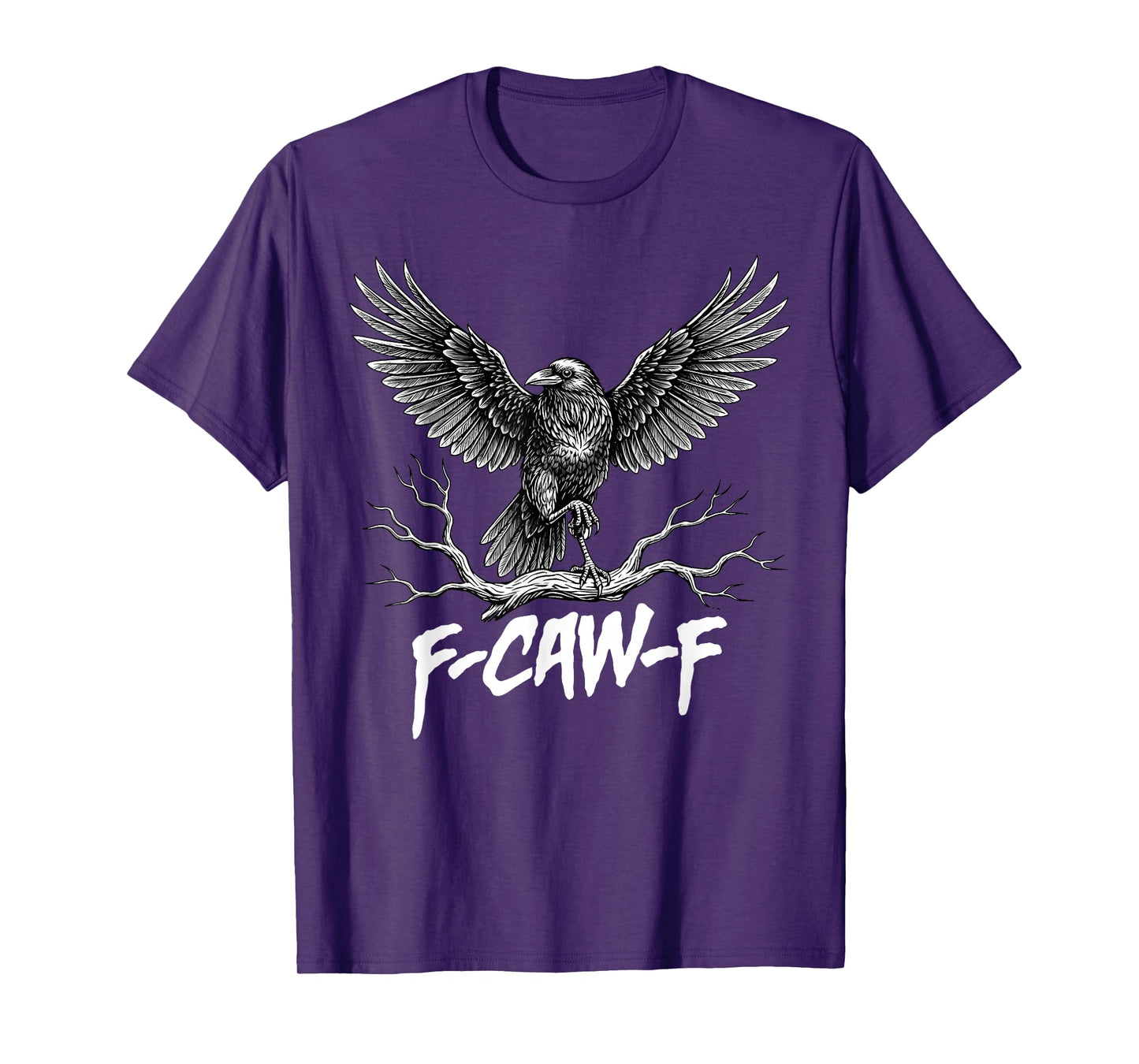 Funny F Caw F Raven Bird Cawing Graphic Halloween Crow Pun T-Shirt
