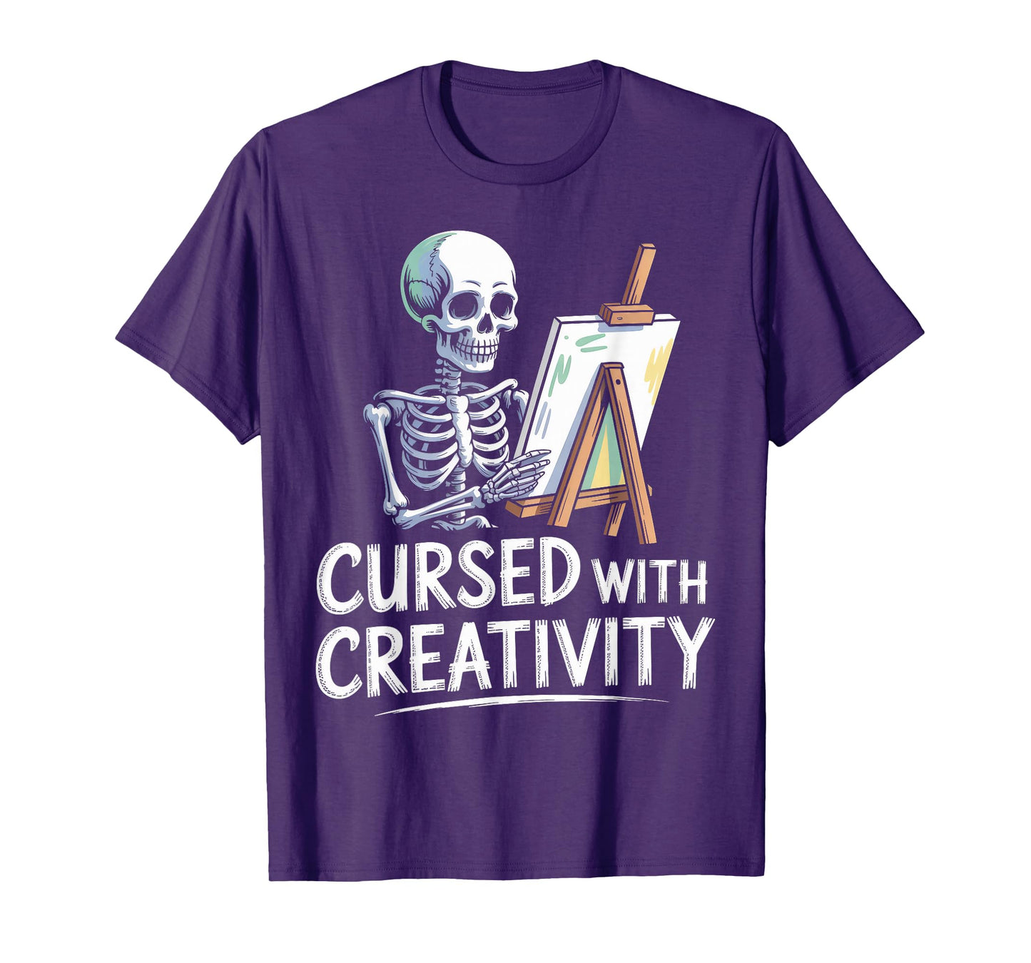 Cursed with Creativity Skeleton Painting T-Shirt