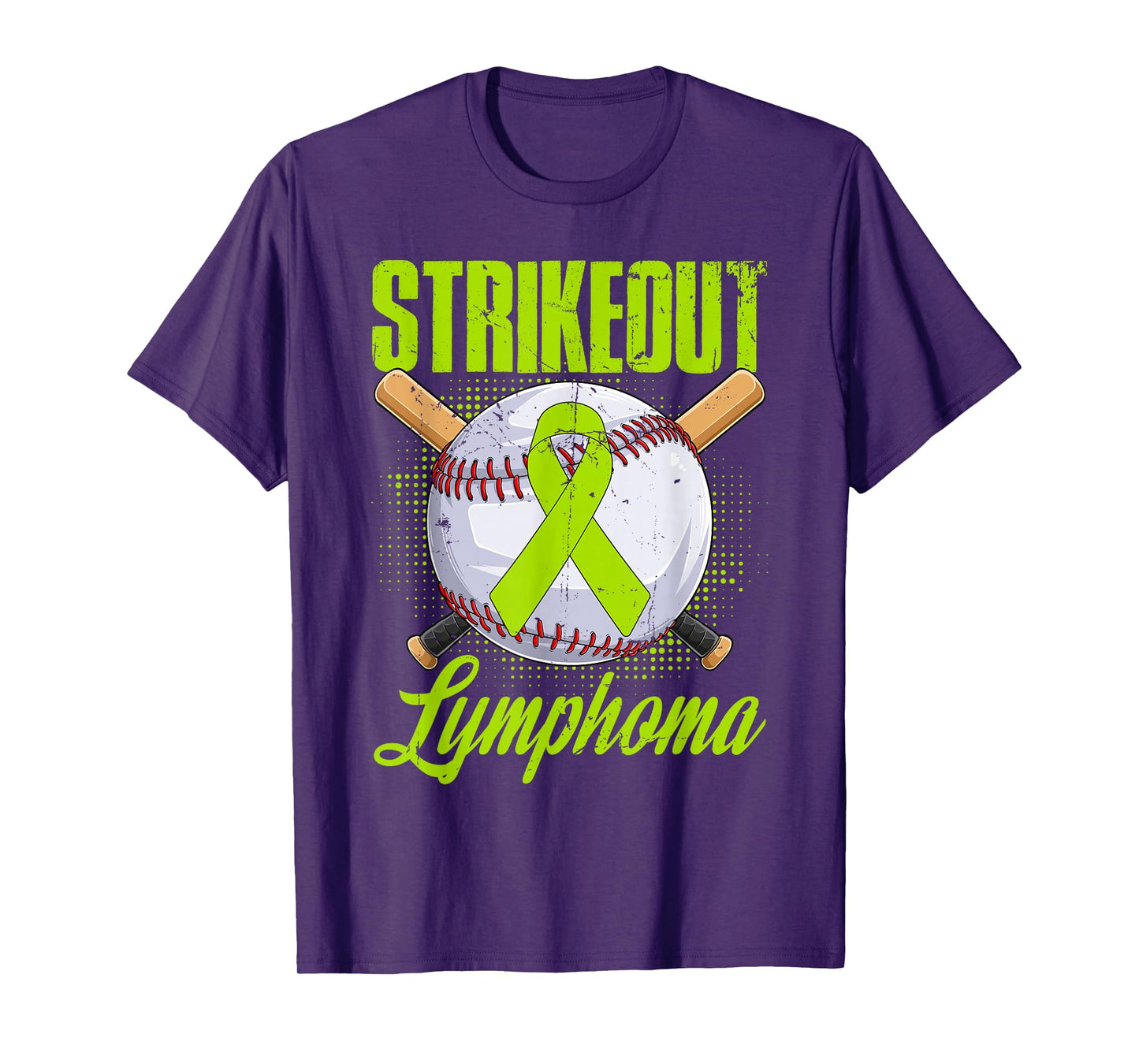 Strikeout Lymphoma Awareness Fighter Warrior Baseball Ball T-Shirt
