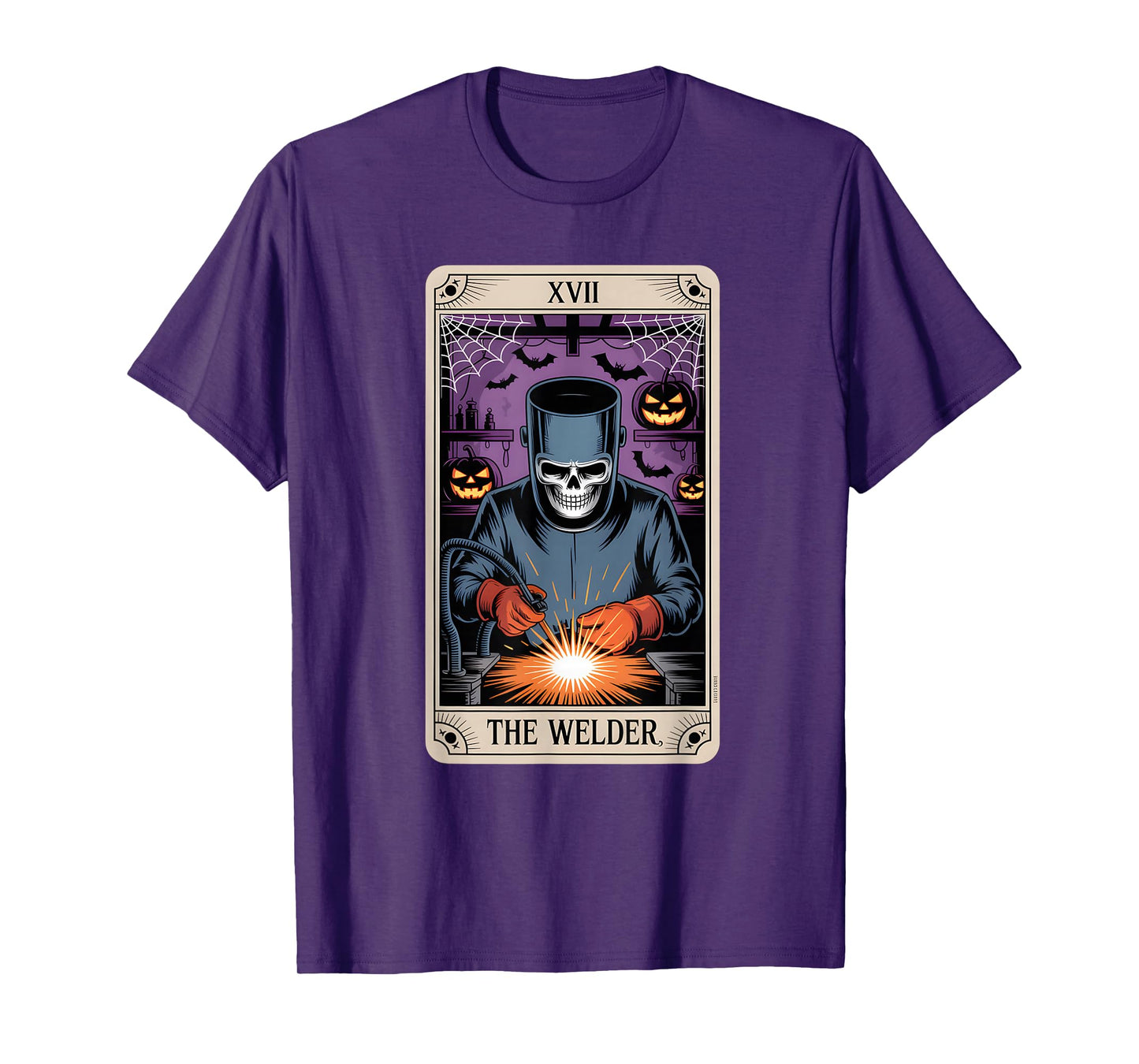 Welder Tarot Card Skeleton Halloween T-Shirt