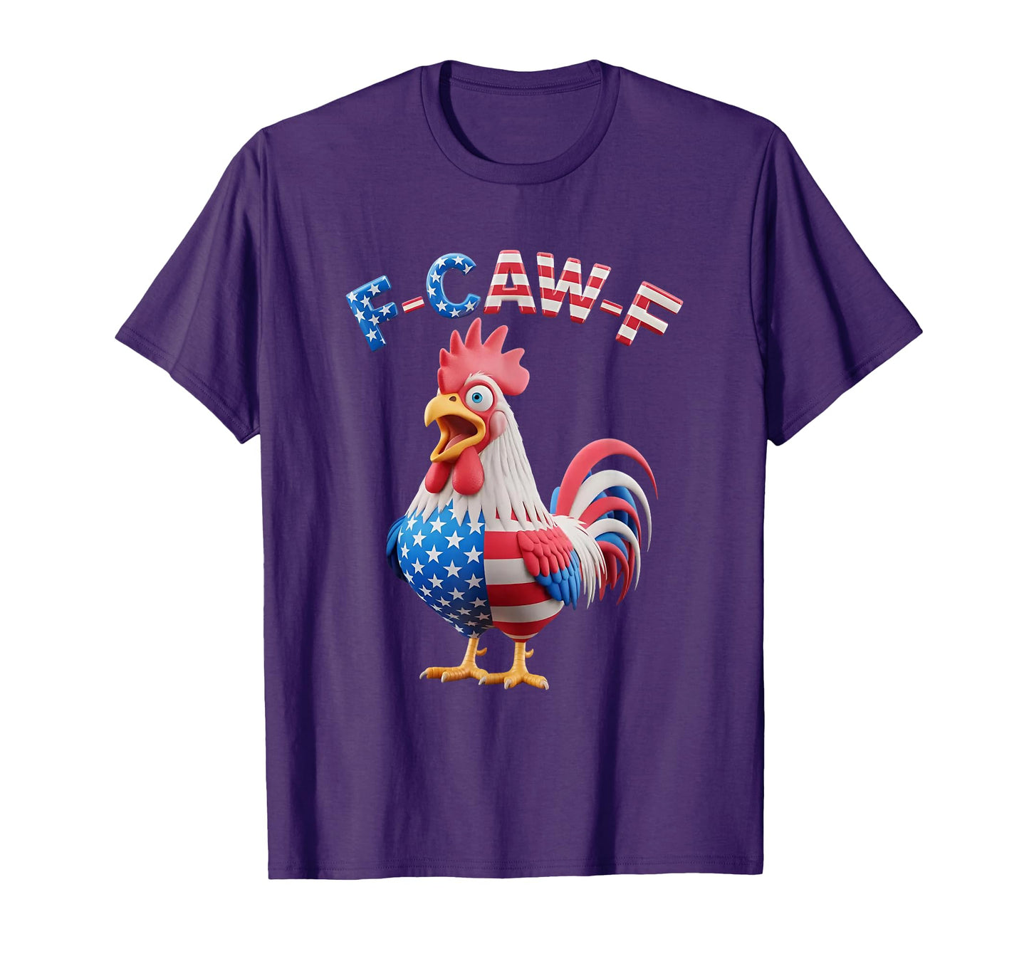 F Caw F Funny Rooster Meme USA Flag T-Shirt