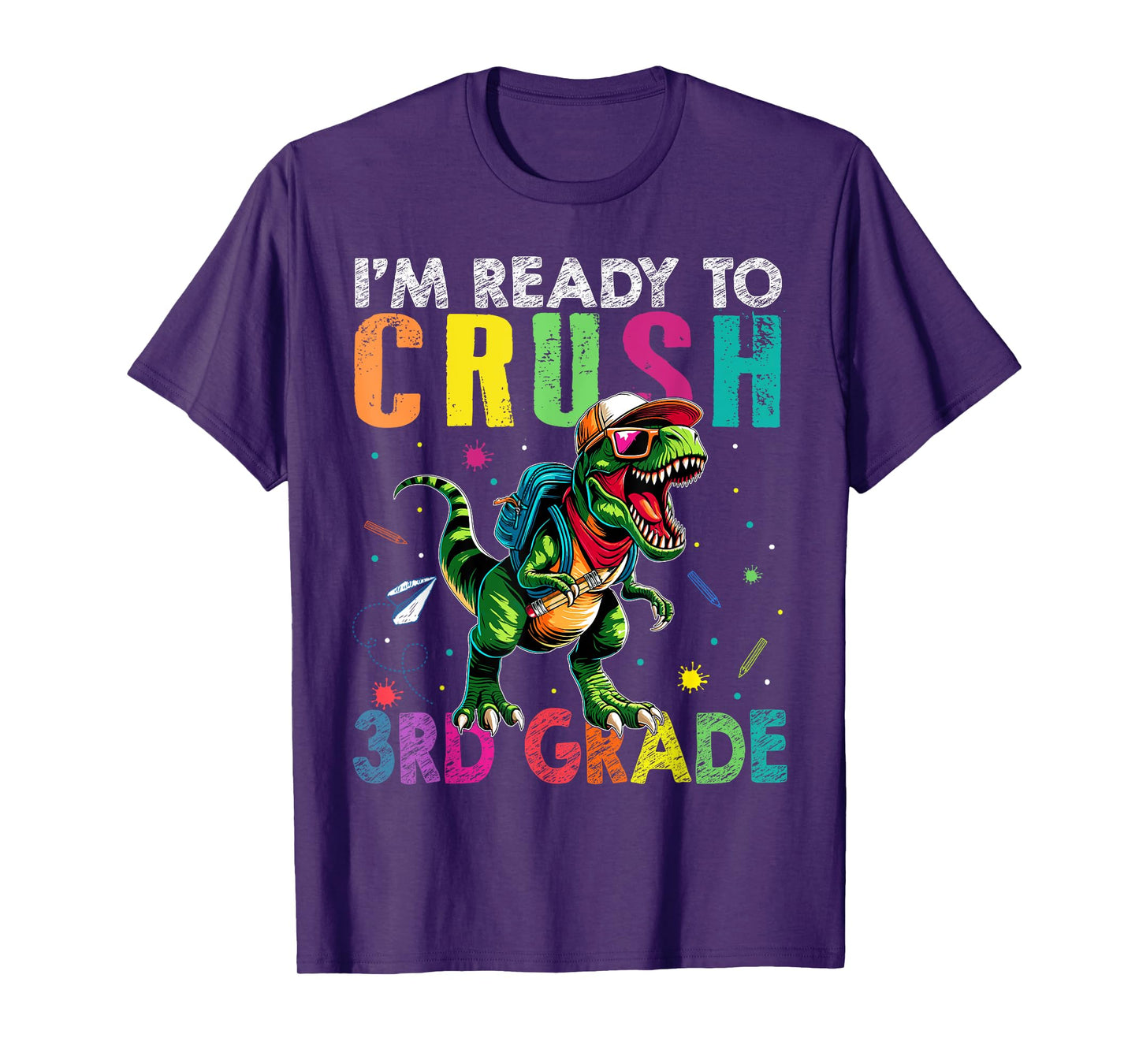 I'm Ready To Crush 3rd Grade Back to School T Rex Kids Boys T-Shirt