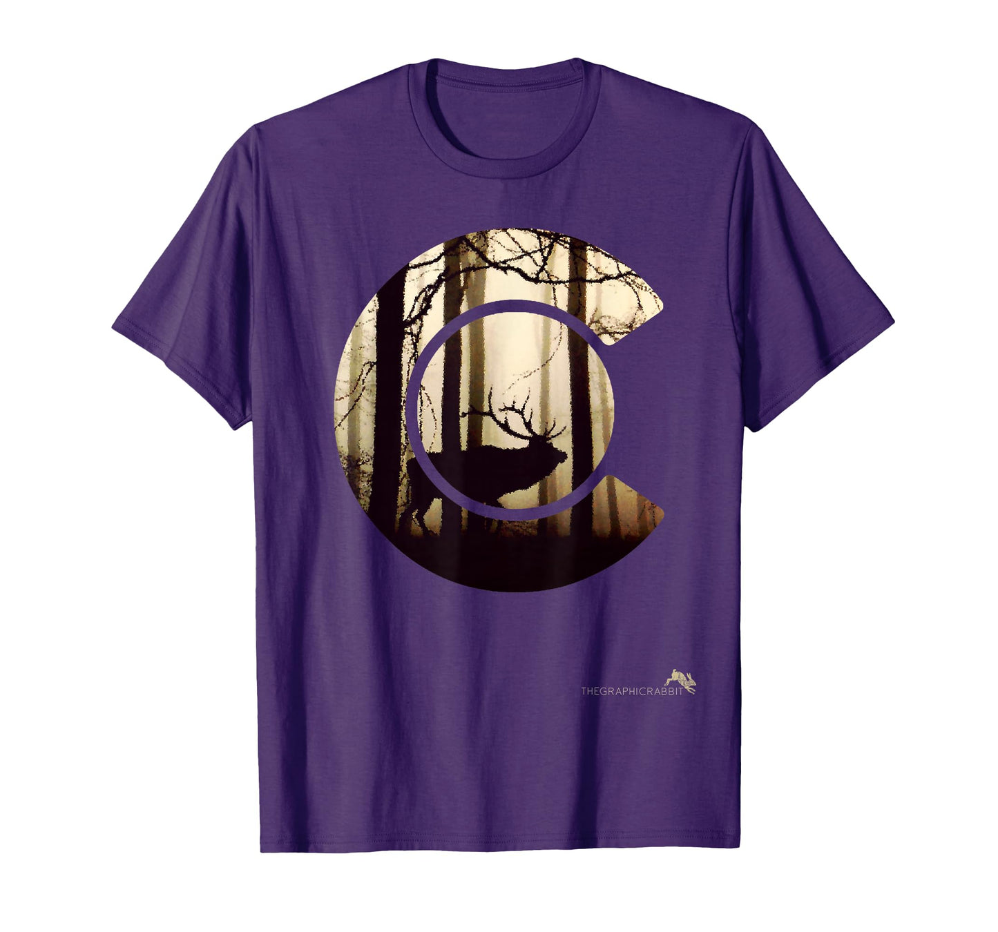 Colorado Flag Logo Elk Hunting Shirt Men T-Shirt