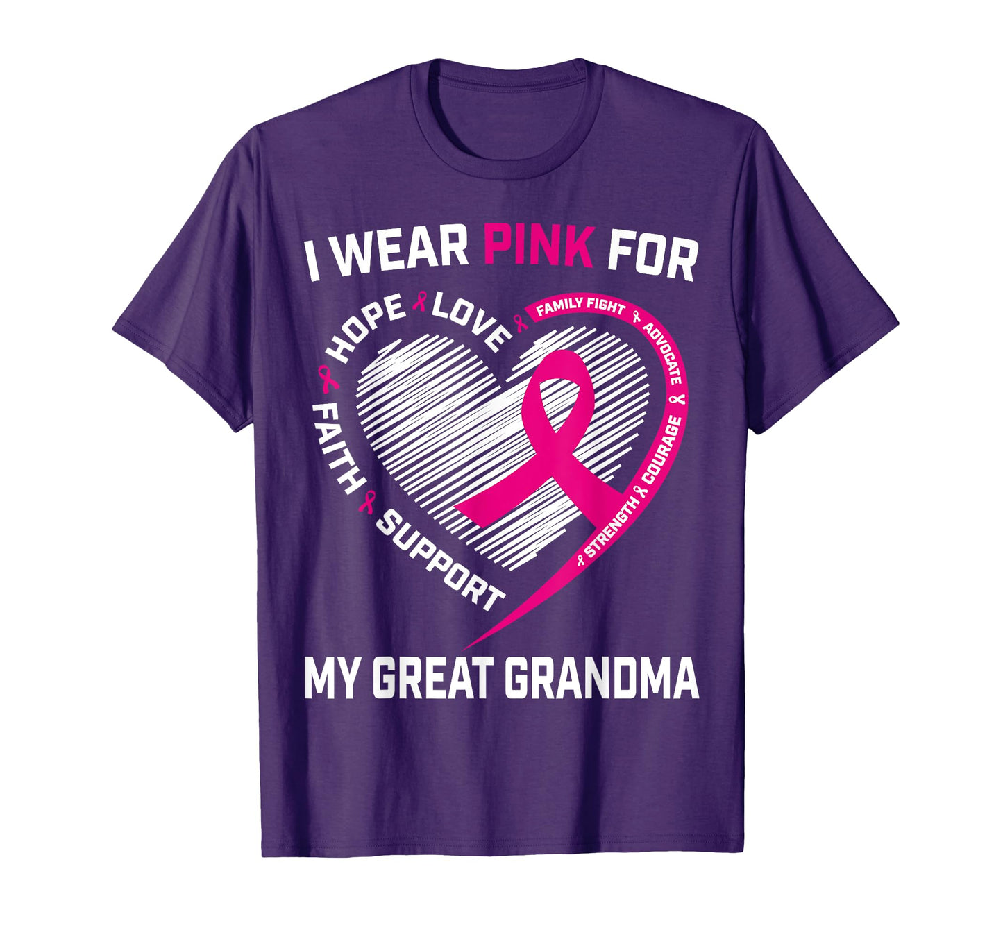 I Wear Pink For My Great Grandma Breast Cancer Awareness T-Shirt