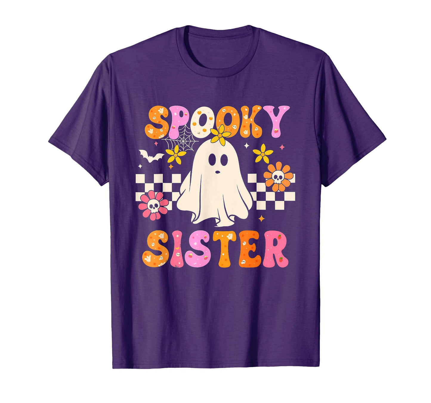 Spooky Sister Funny Halloween Ghost Spooky Women Girl T-Shirt