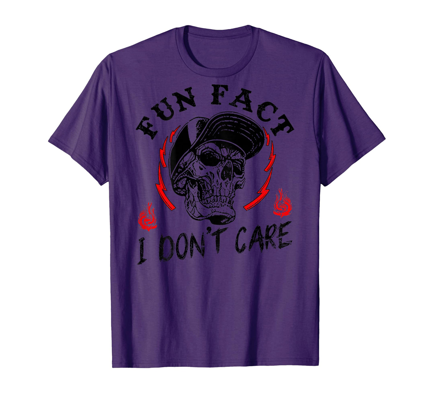 Fun Fact I Don't Care Funny Skeleton Sarcastic (On Back) T-Shirt