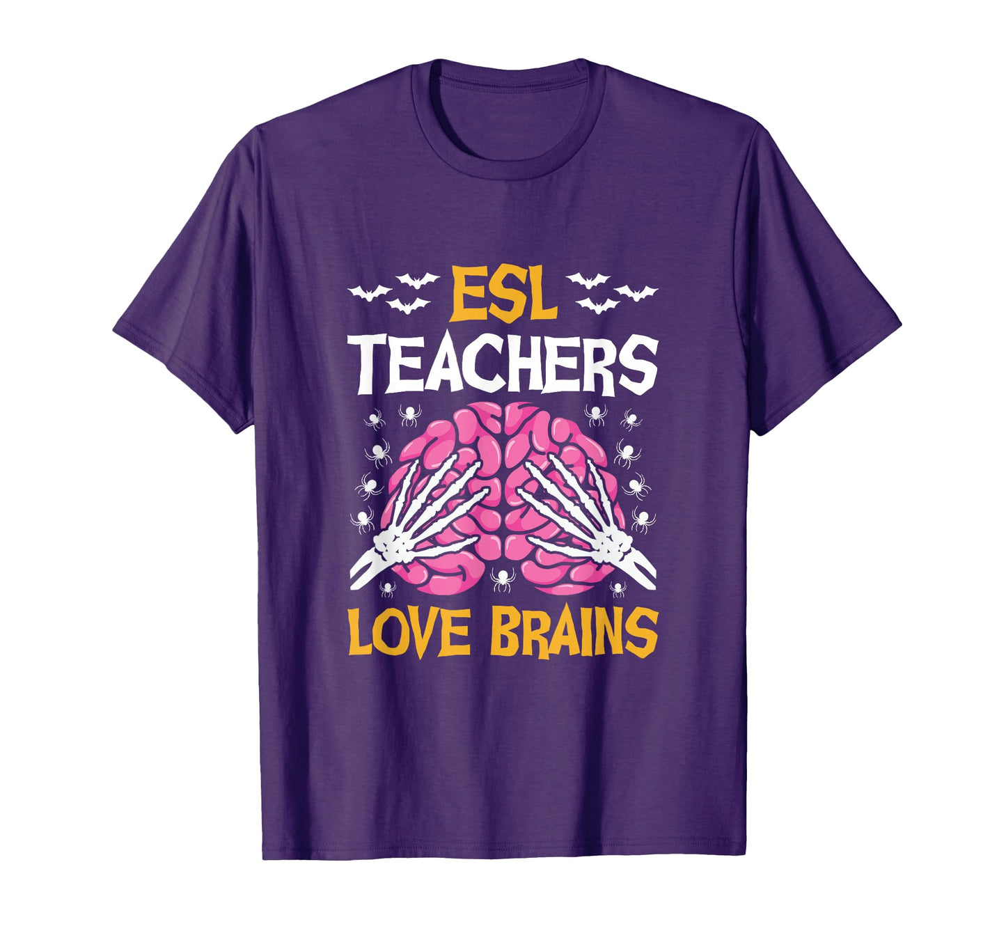ESL Teacher Love Brains Funny Halloween School T-Shirt