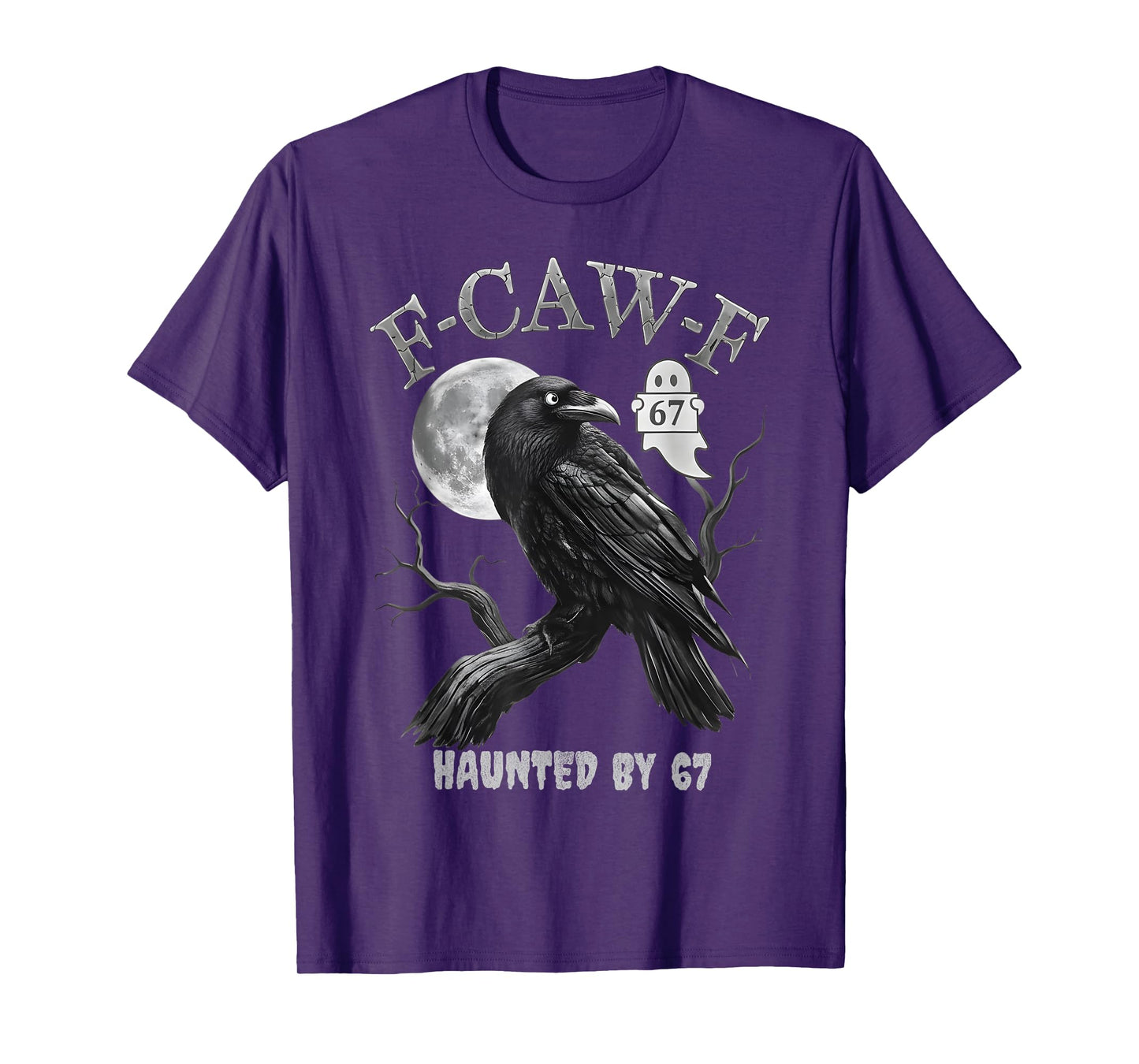 Haunted by 67 Meme Funny Gothic Raven Crow F-Caw-F Sarcastic T-Shirt