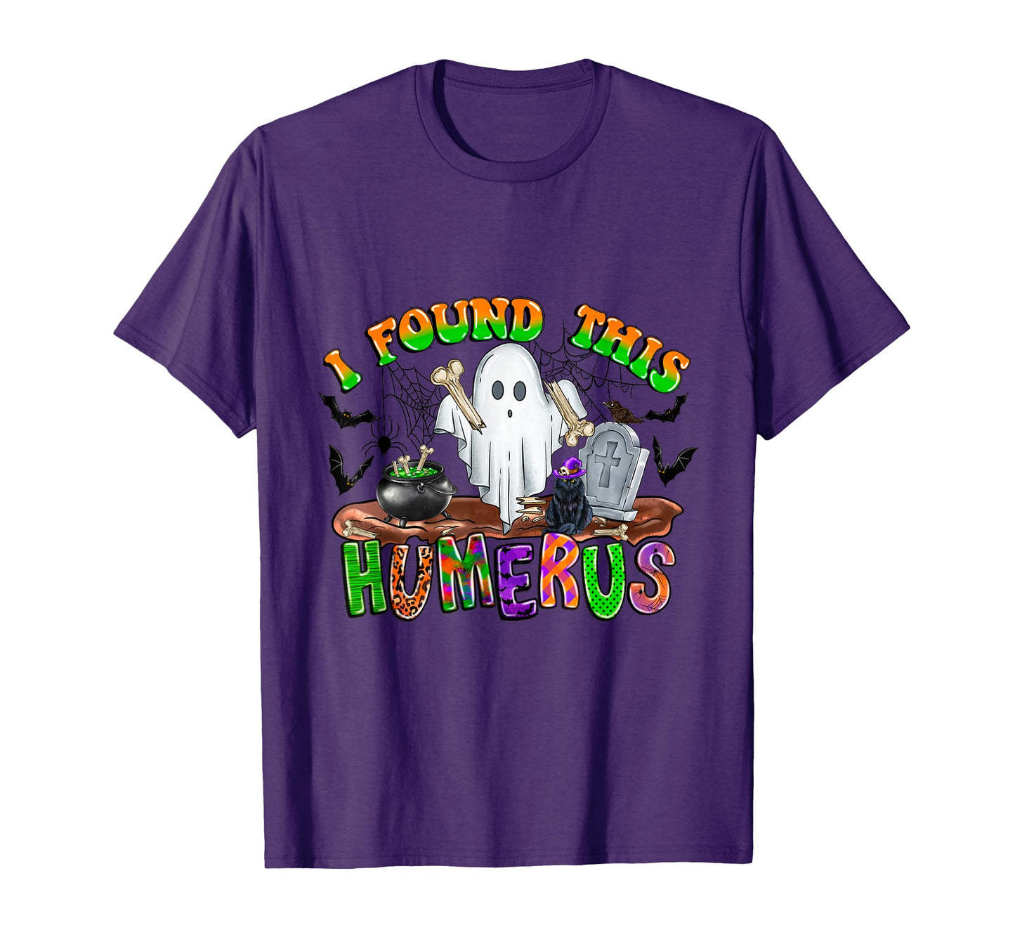 I Found This Humerus Funny Ghost with Bone Halloween T-Shirt
