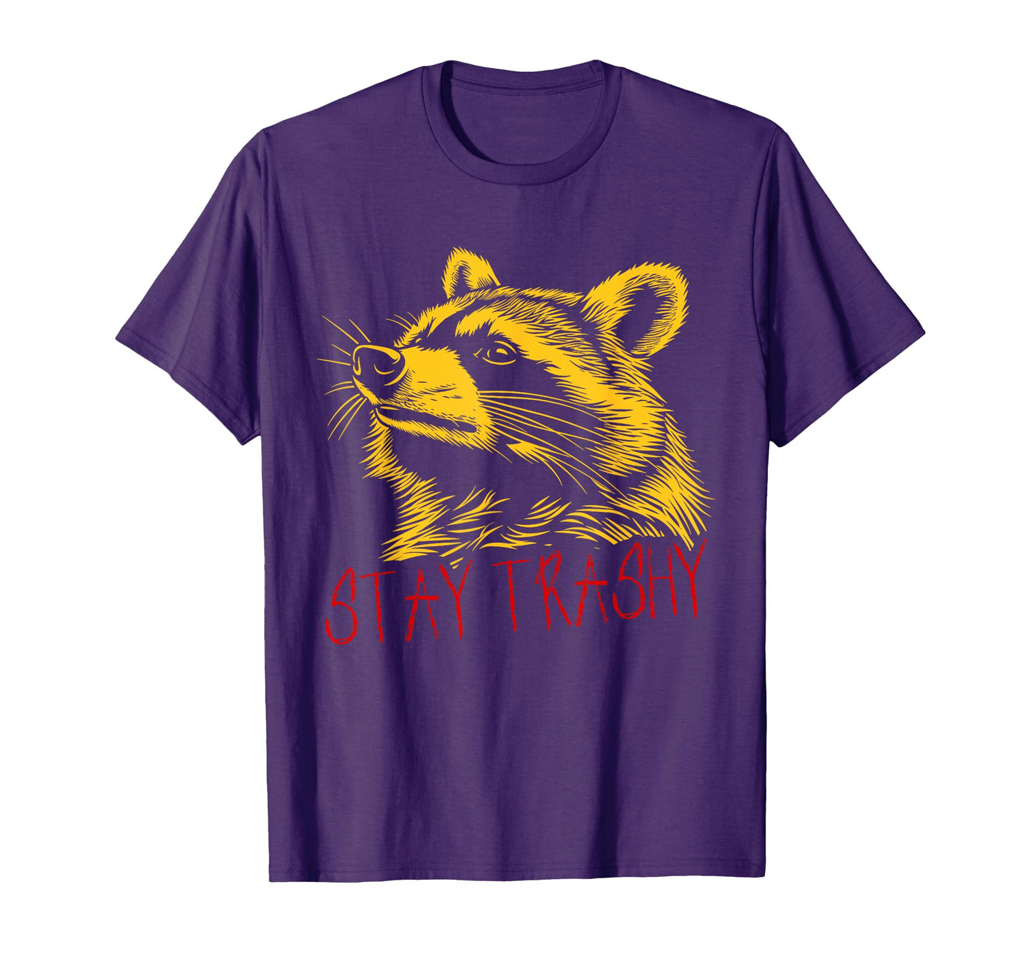 Funny Street Cat Vintage Stay Trashy Raccoon T-Shirt for Men Women