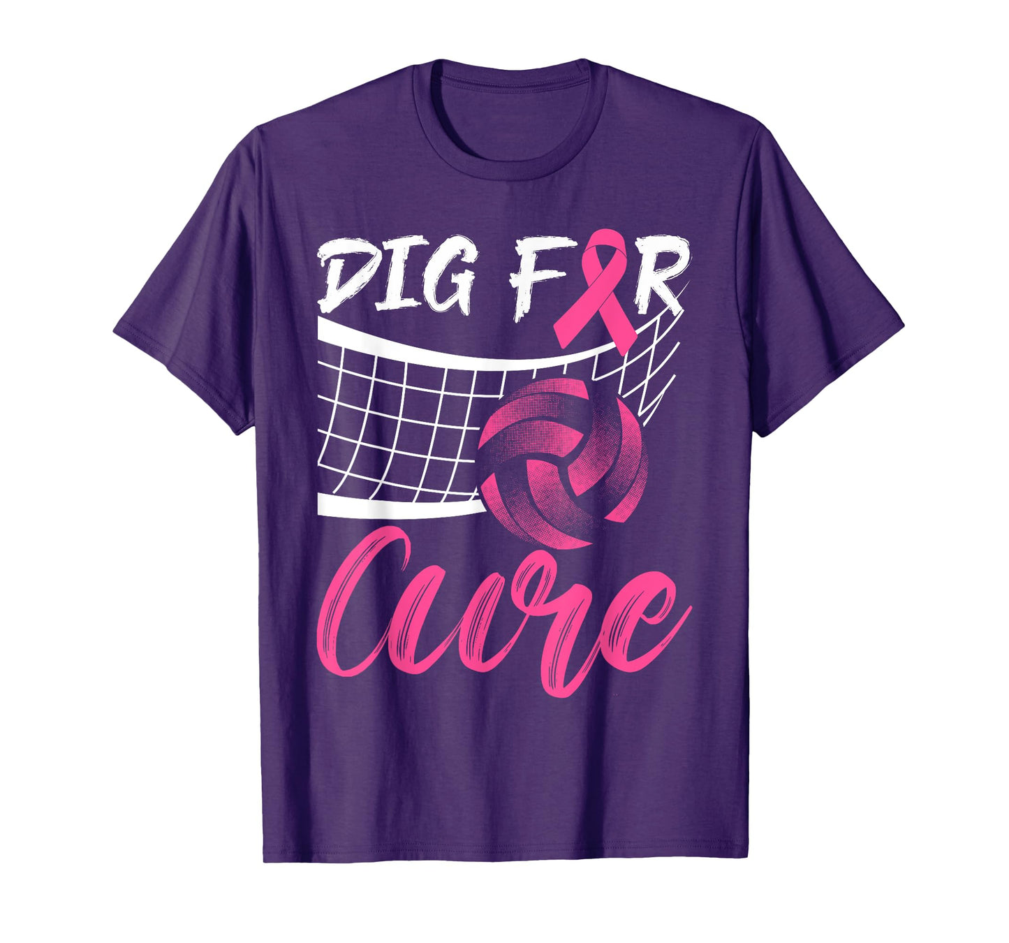 Dig For A Cure Breast Cancer Pink Ribbon Volleyball Women T-Shirt
